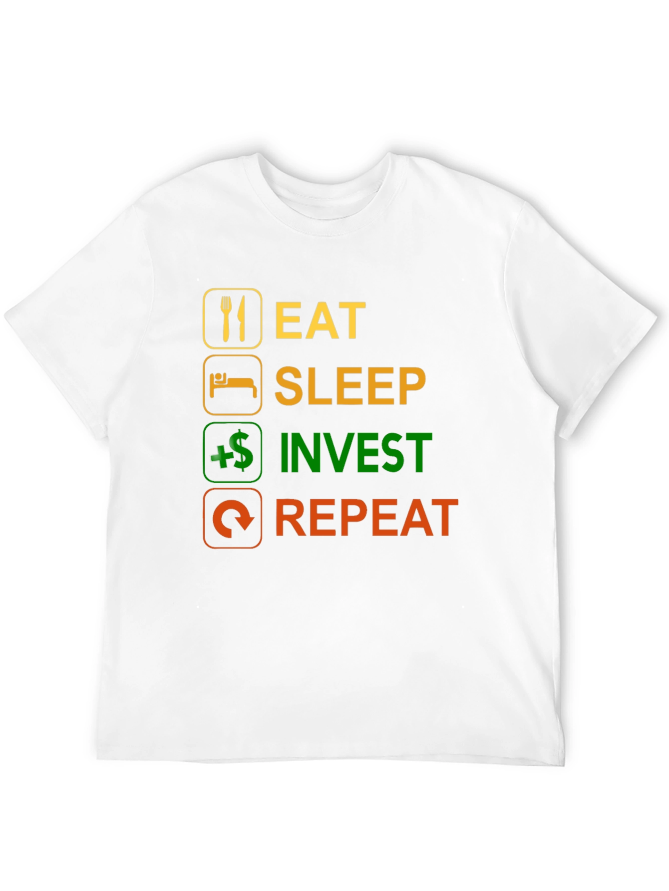 Eat Sleep Invest Repeat Black T-Shirt