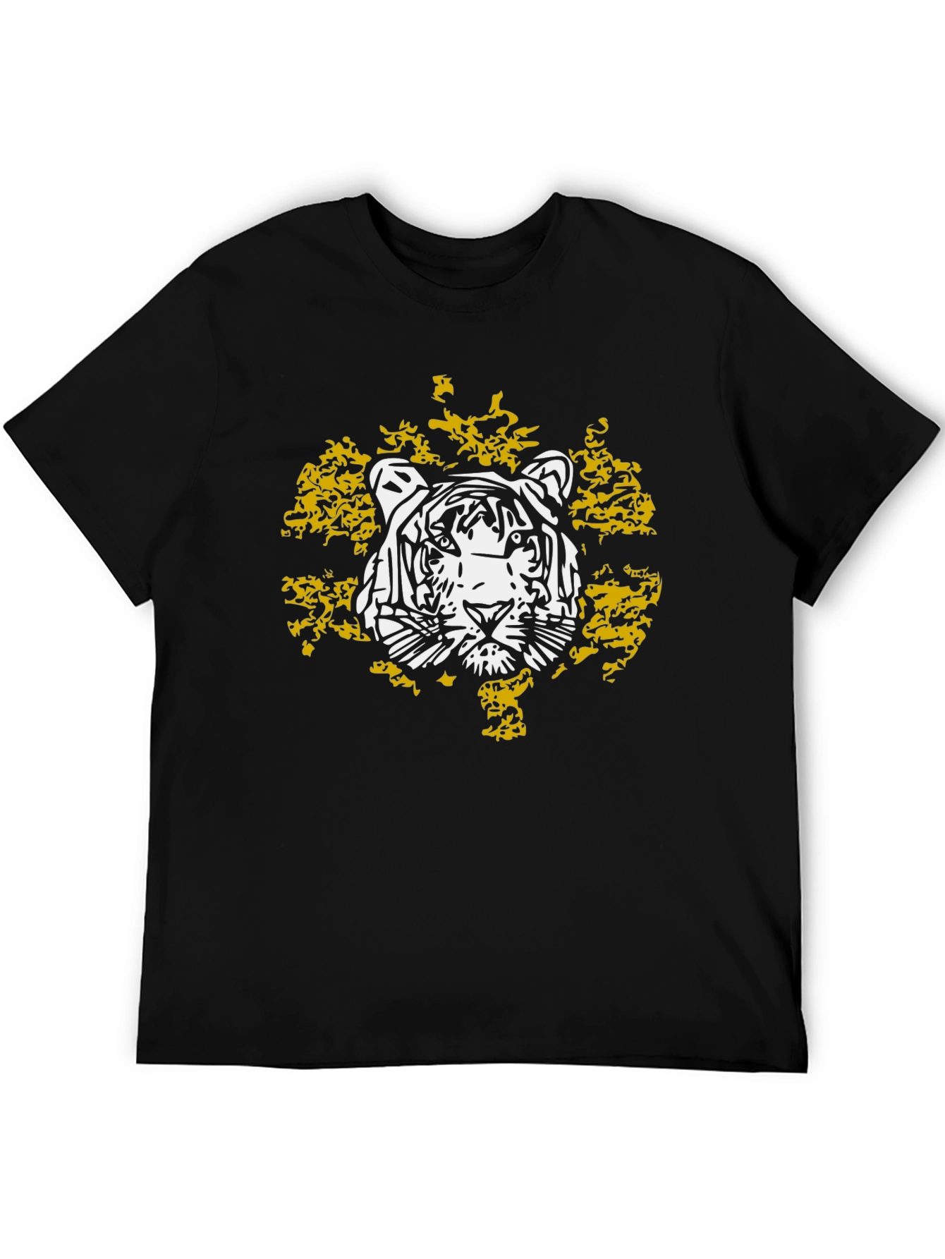 Tiger Graphic Tee - Stylish Black Cotton T-Shirt