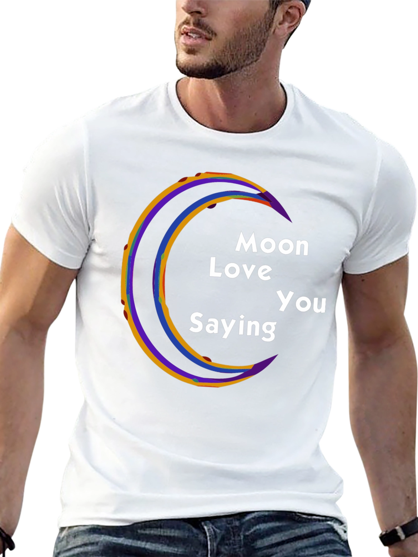 Moon Love You Saying Graphic T-Shirt