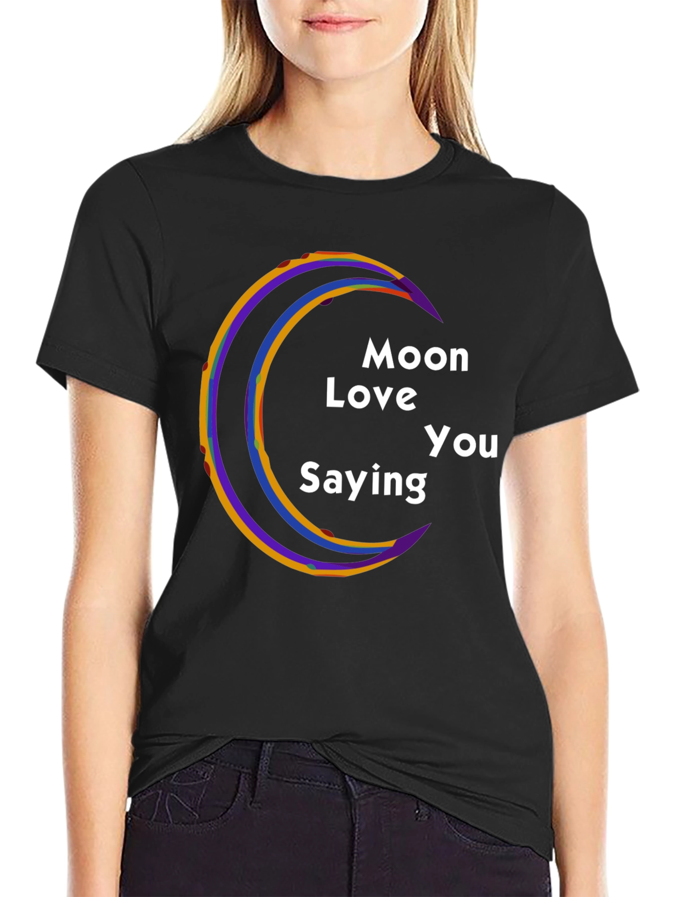 Moon Love You Saying Graphic T-Shirt