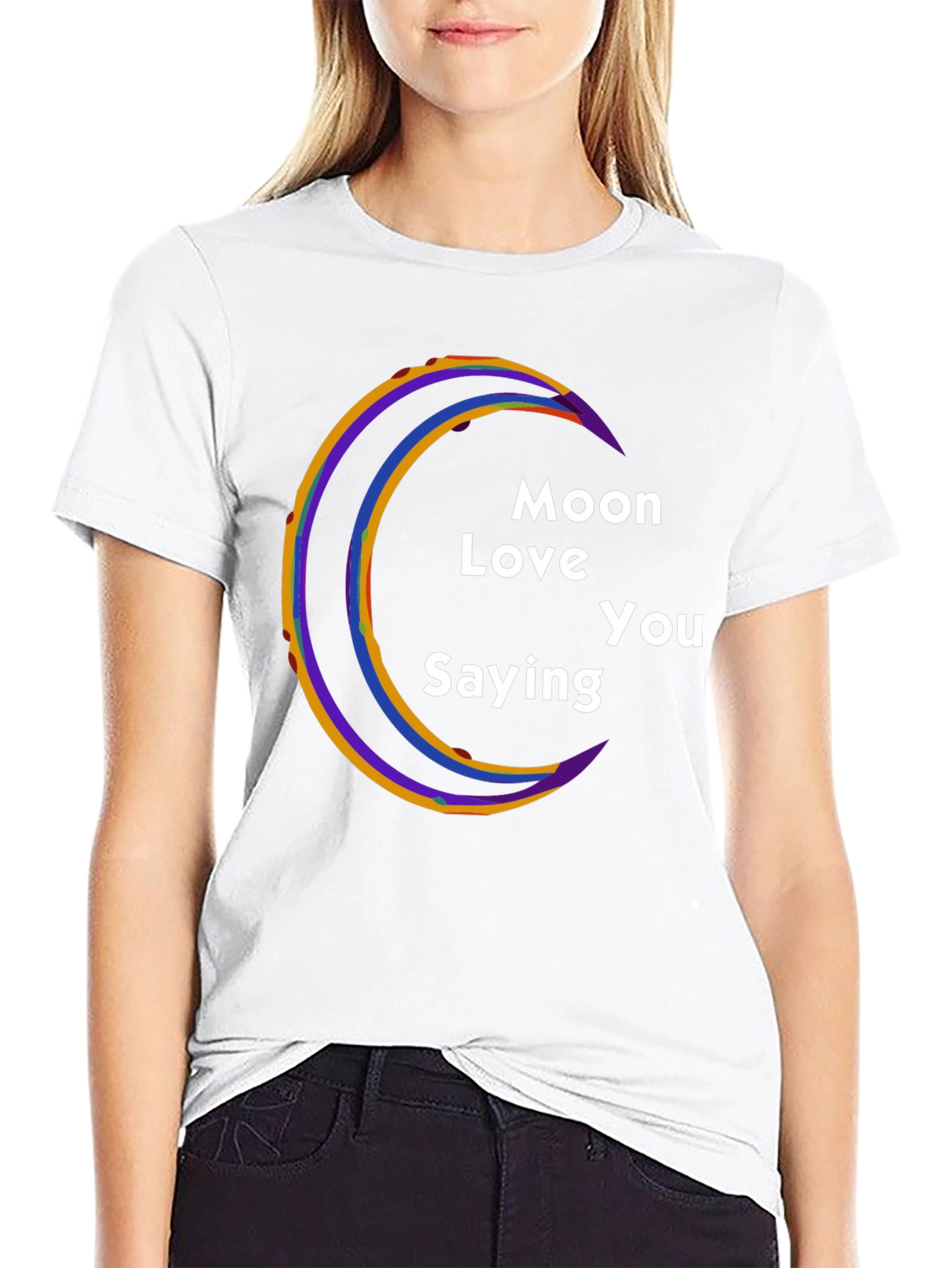 Moon Love You Saying Graphic T-Shirt