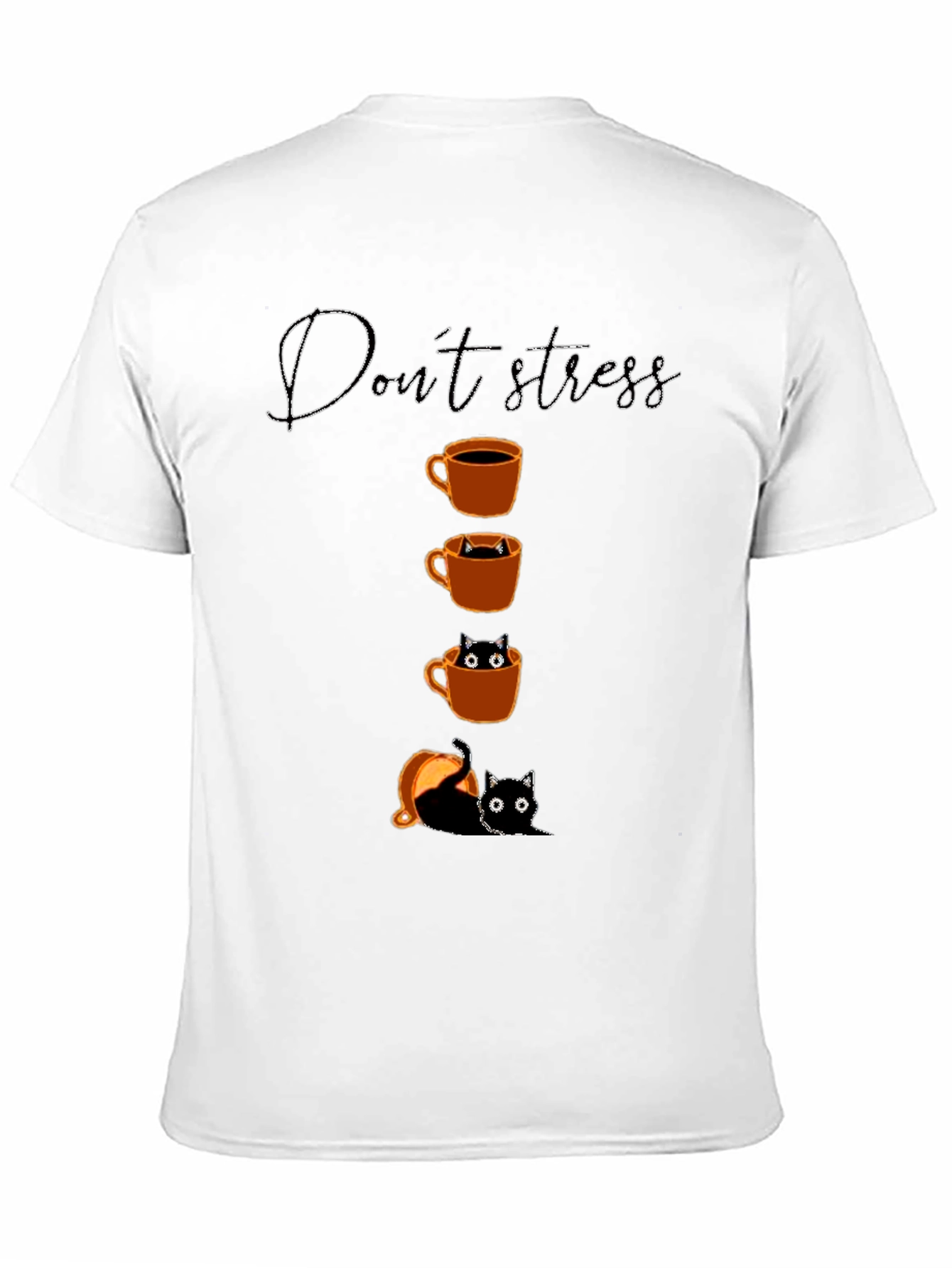 Dont Stress Black Cat & Coffee T-Shirt