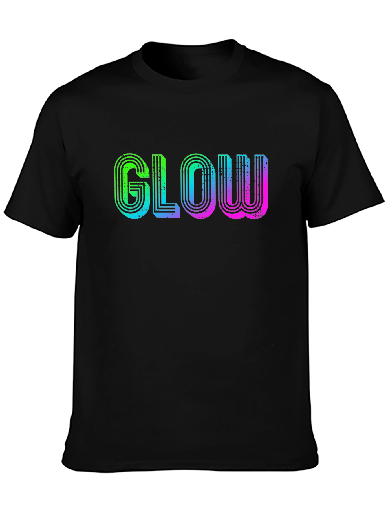 Glow Retro T-Shirt - Black Cotton Tee