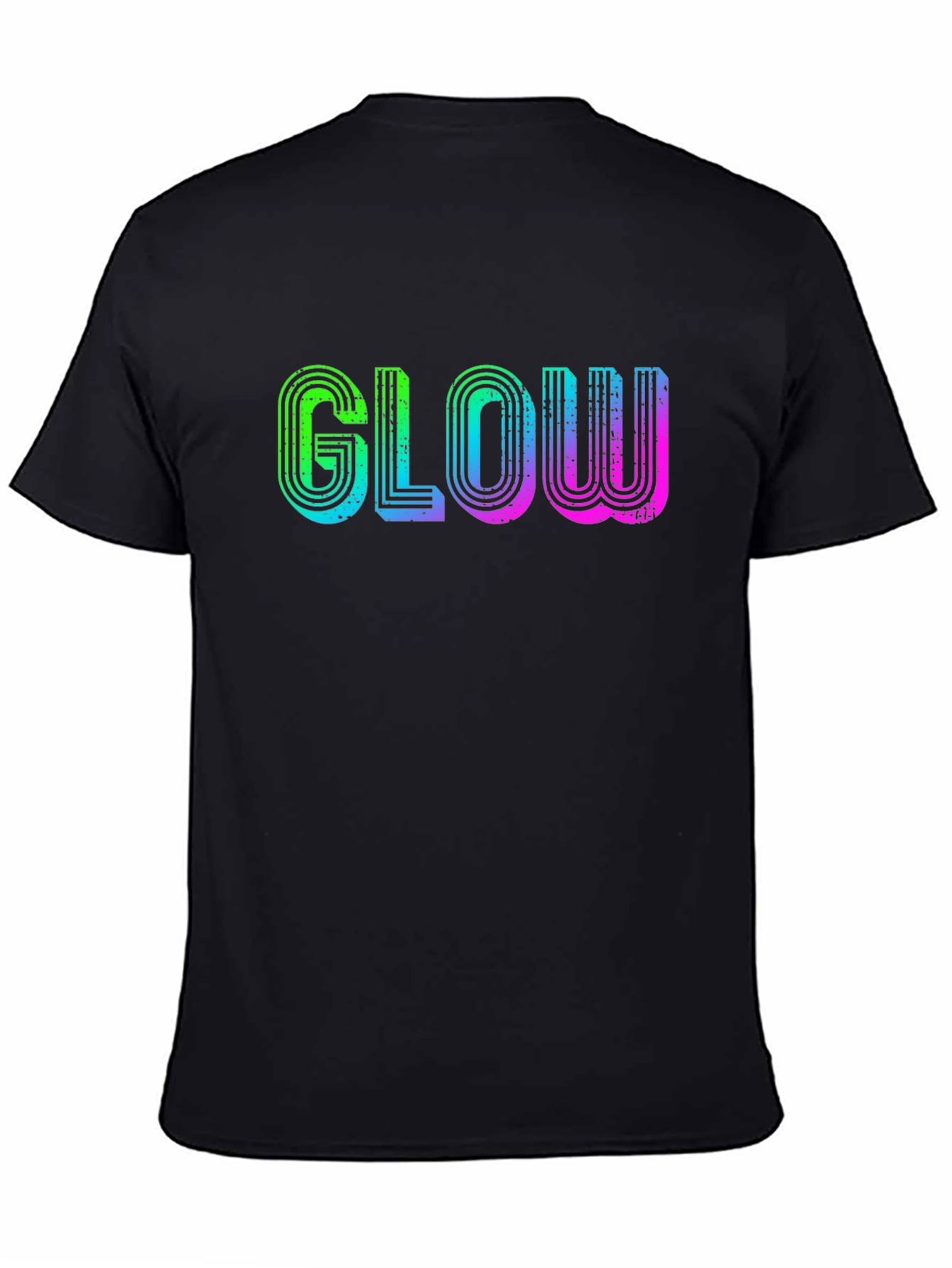 Glow Retro T-Shirt - Black Cotton Tee