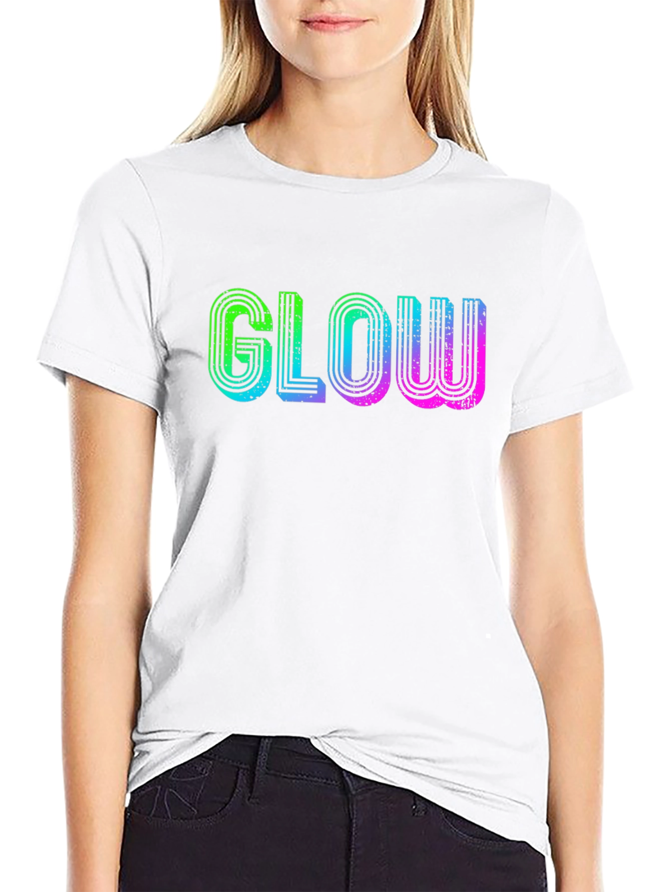 Glow Retro T-Shirt - Black Cotton Tee