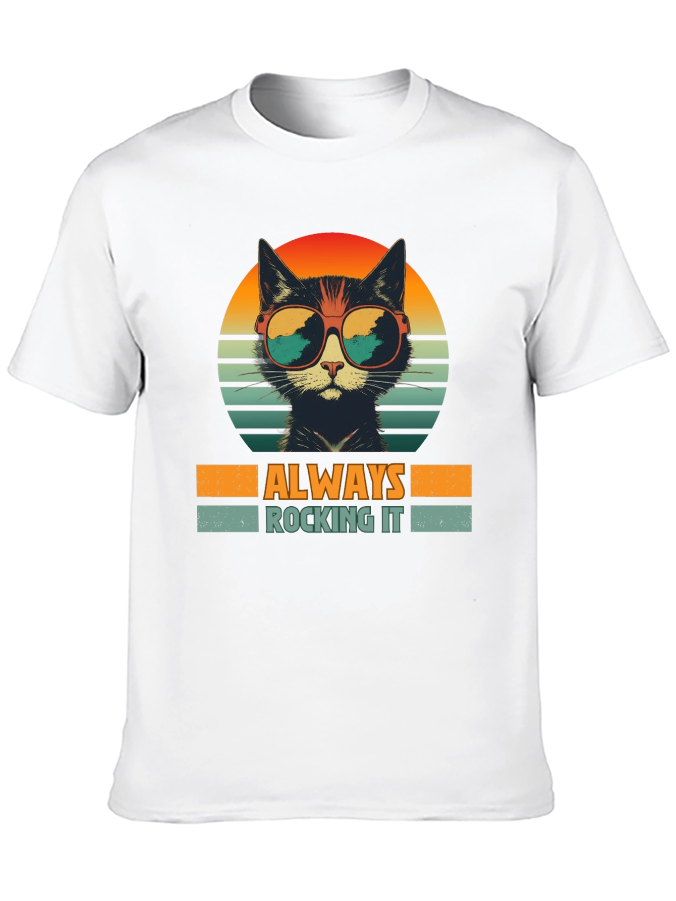 Retro Cat T-Shirt - Always Rocking It!