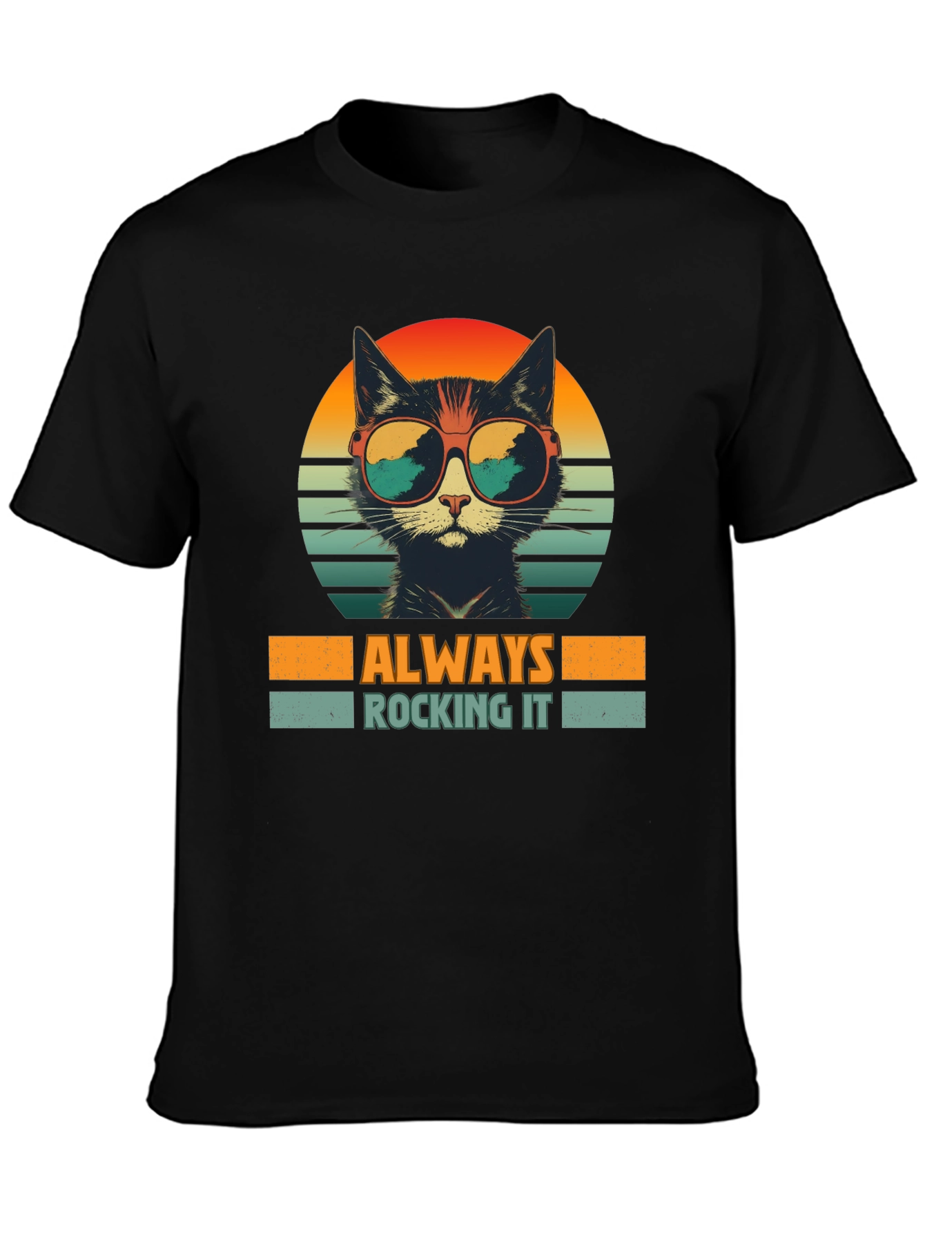 Retro Cat T-Shirt - Always Rocking It!