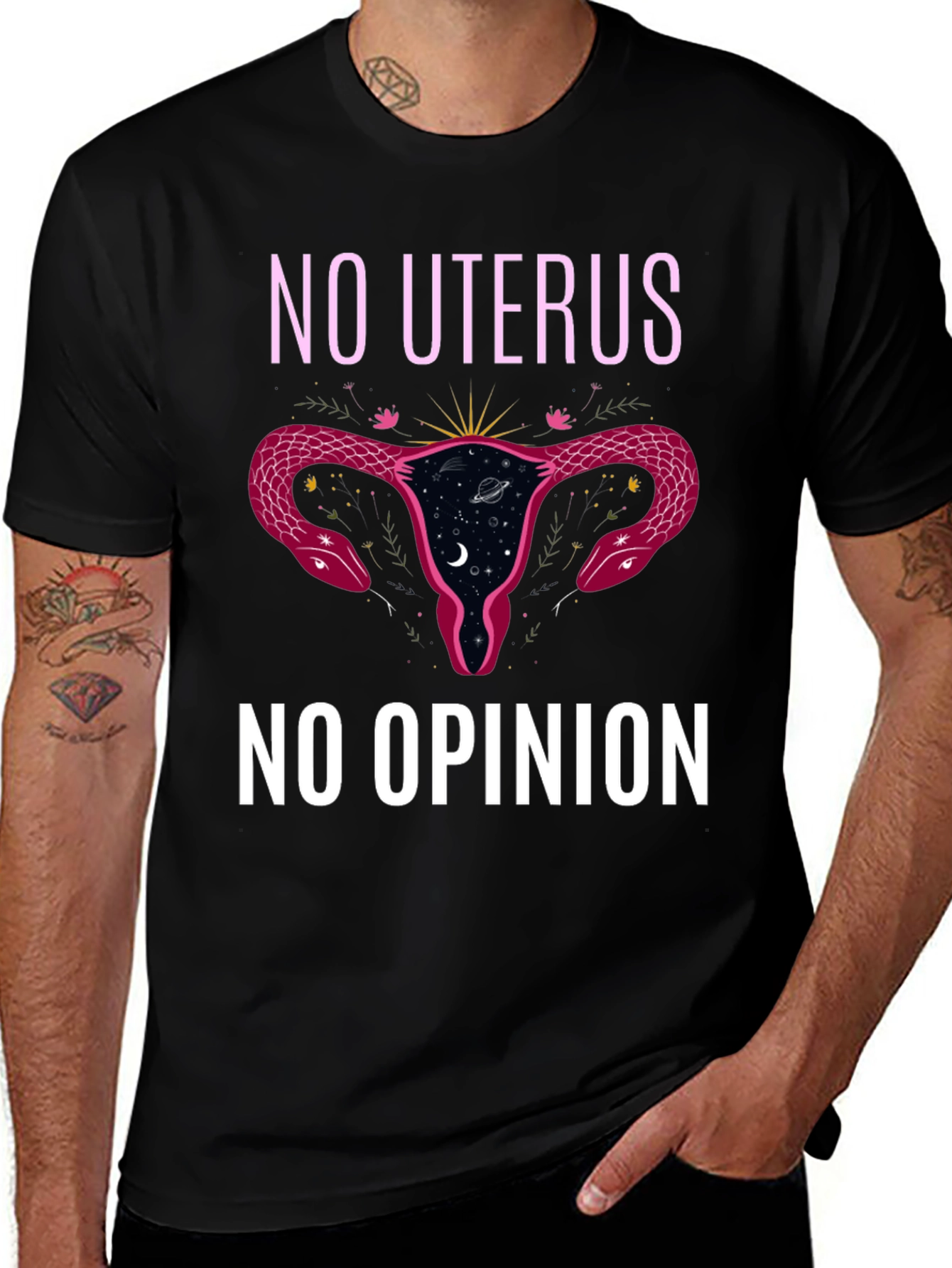 No Uterus No Opinion Black Graphic Tee