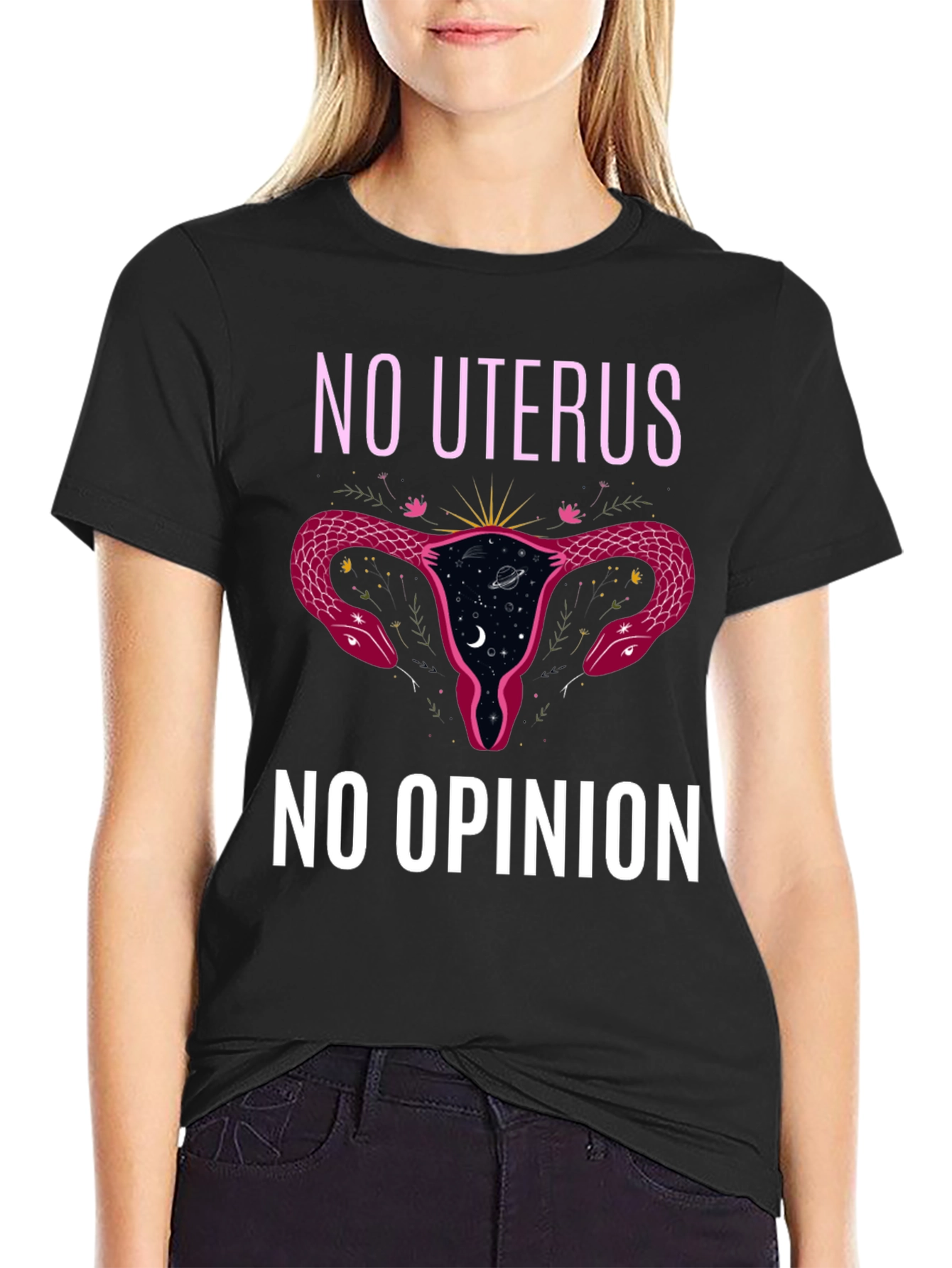 No Uterus No Opinion Black Graphic Tee