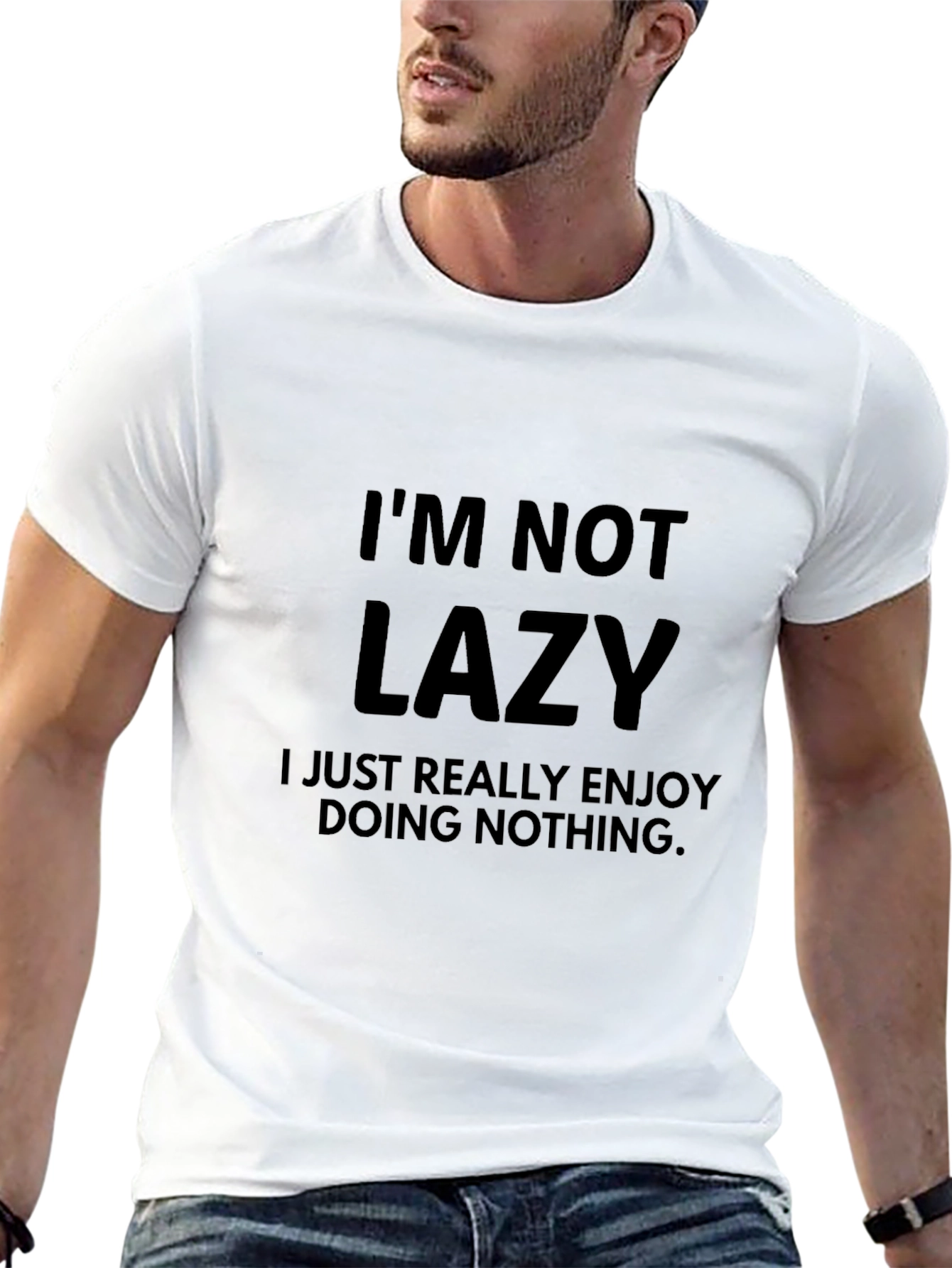 Im Not Lazy Funny Graphic Tee - Black