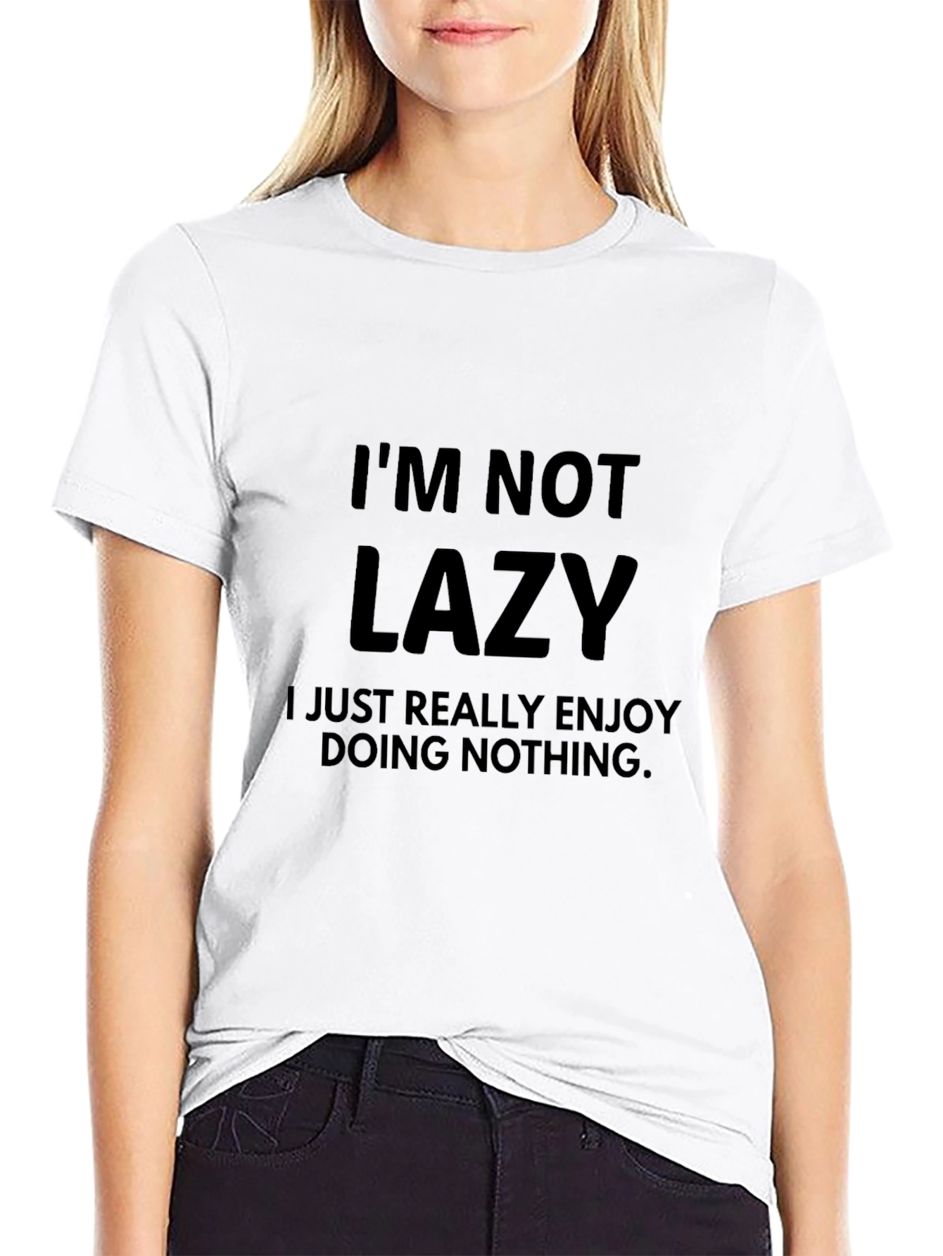 Im Not Lazy Funny Graphic Tee - Black