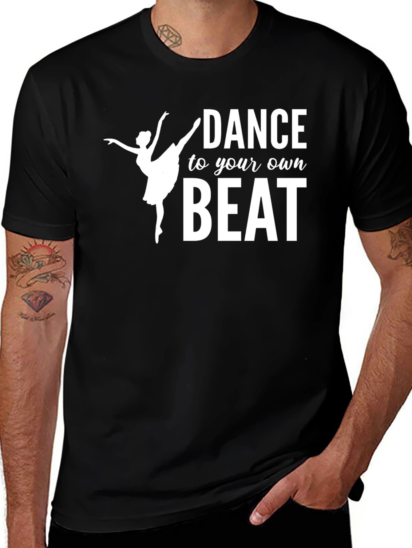 Dance to Your Own Beat Graphic Tee - Black