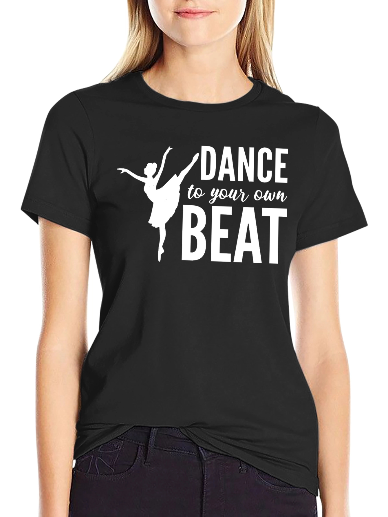 Dance to Your Own Beat Graphic Tee - Black