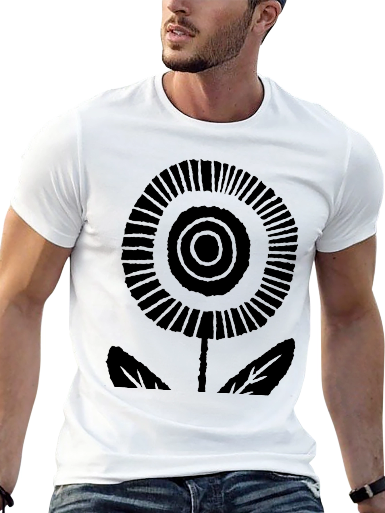 Abstract Flower Graphic T-Shirt - Modern Style