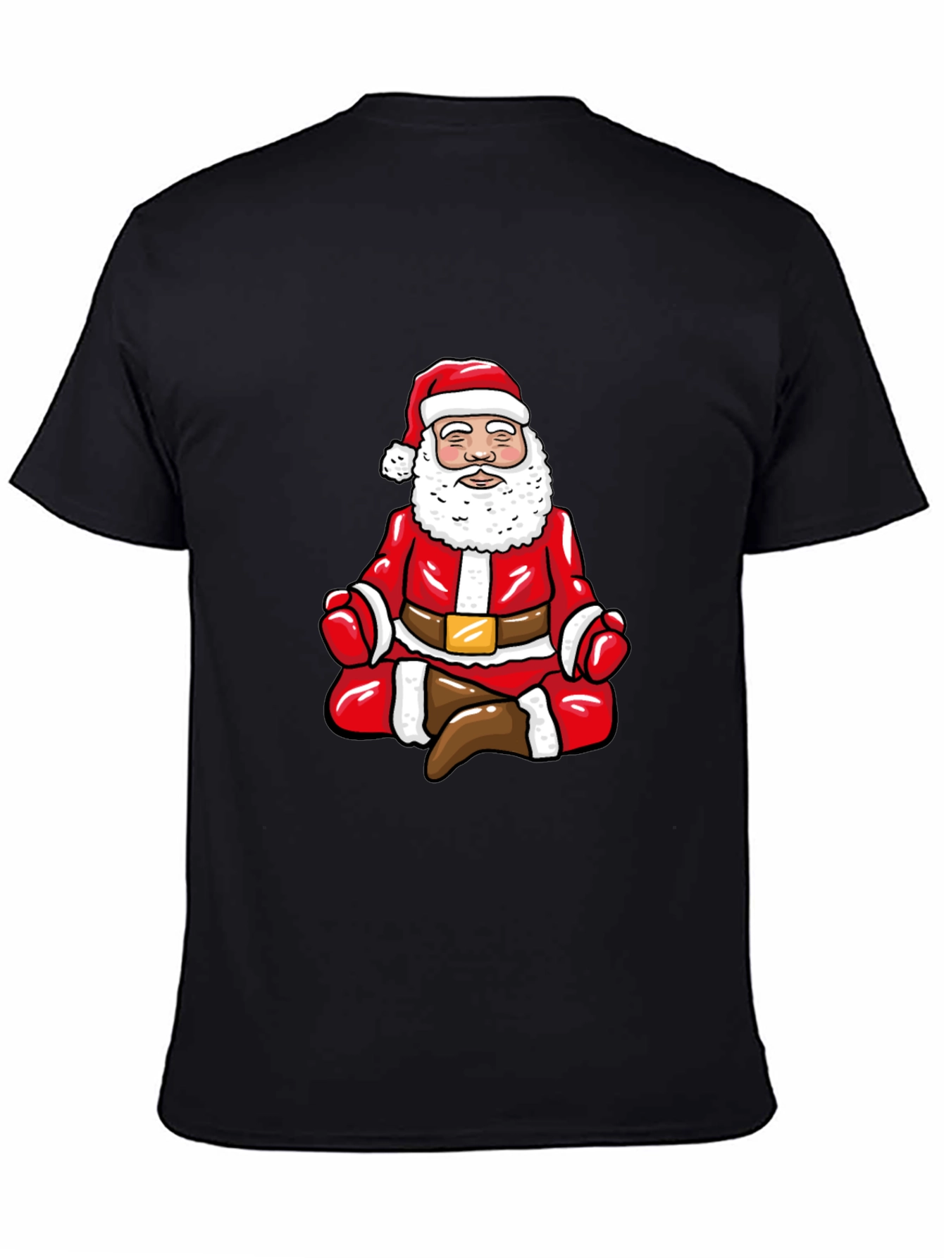 Zen Santa Black T-Shirt - Holiday Humor