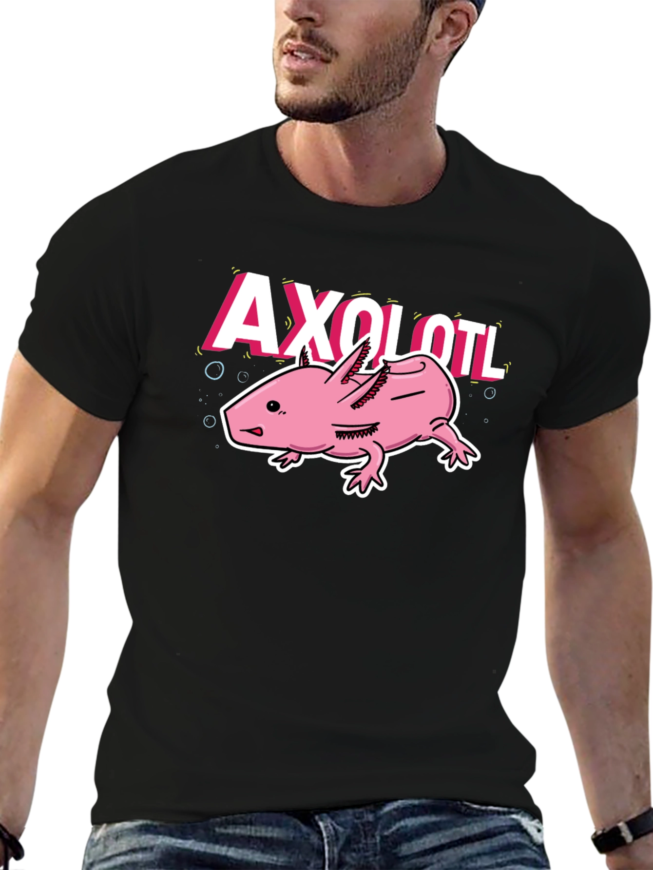 Axolotl Graphic Tee - Trendy Amphibian Design