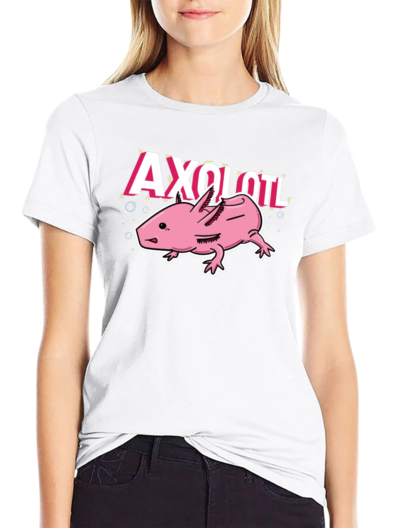 Axolotl Graphic Tee - Trendy Amphibian Design