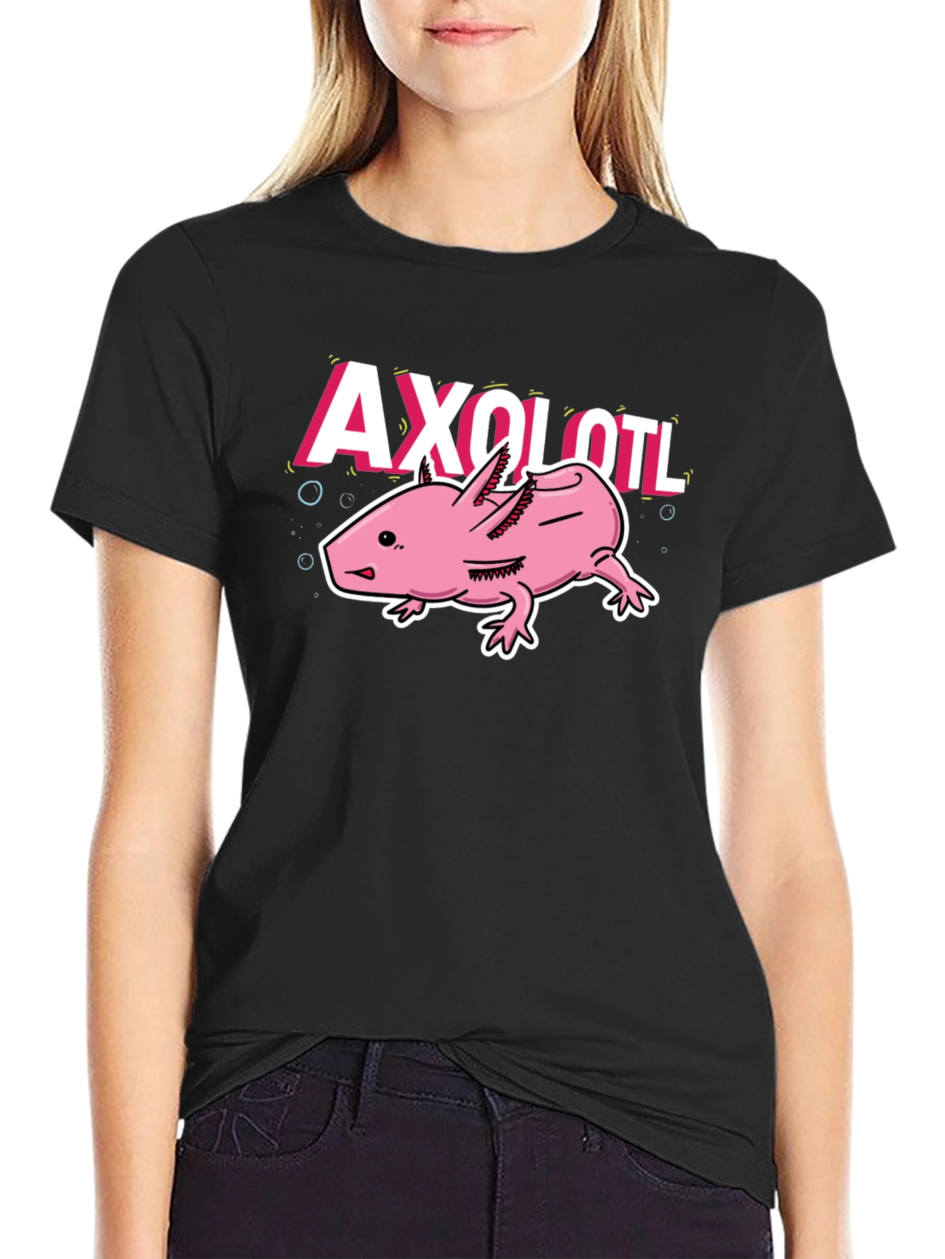 Axolotl Graphic Tee - Trendy Amphibian Design