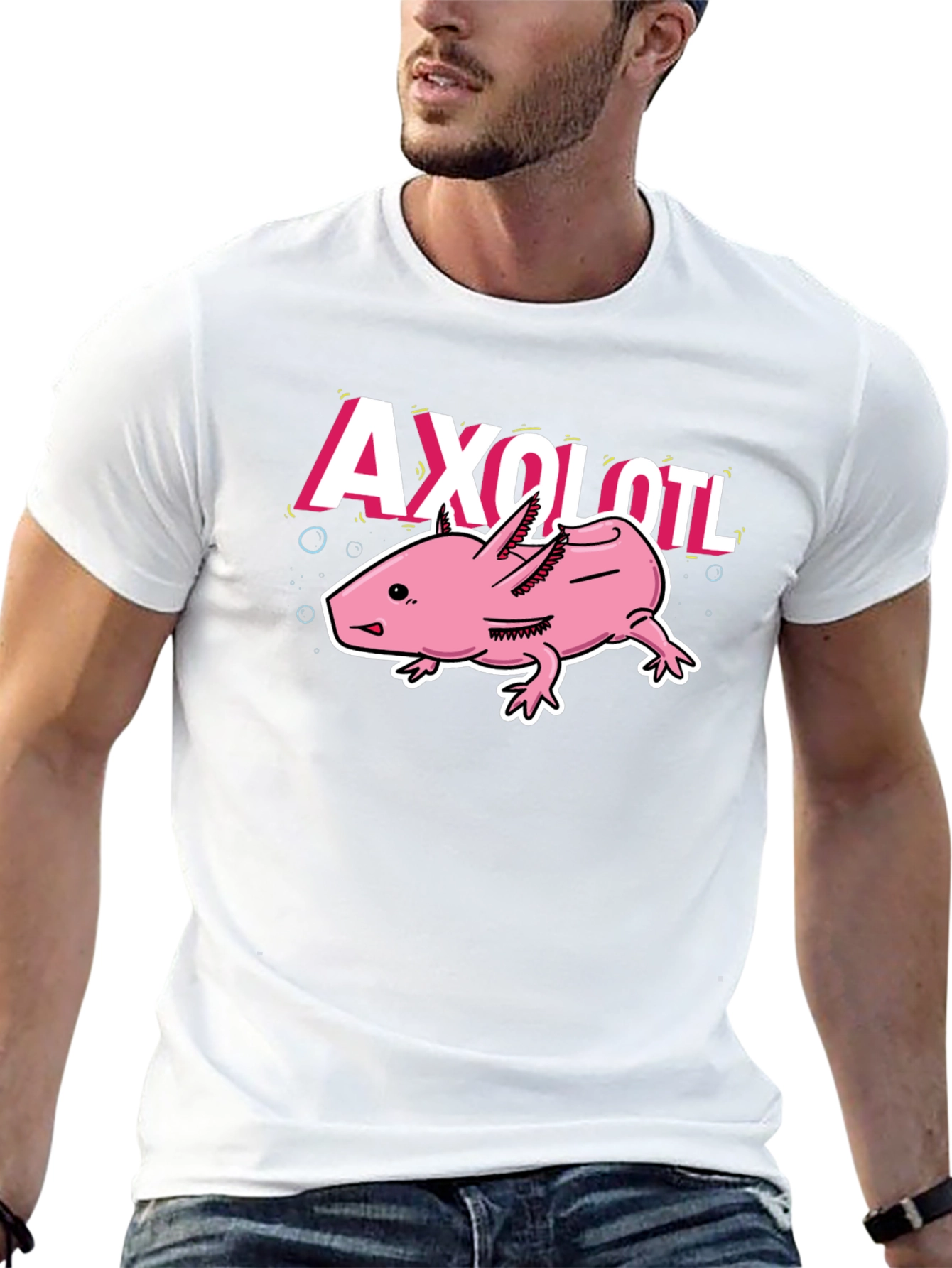 Axolotl Graphic Tee - Trendy Amphibian Design