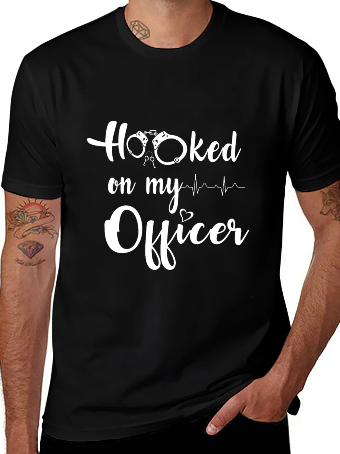 Hooked on My Officer T-Shirt - Police Girlfriend Tee
