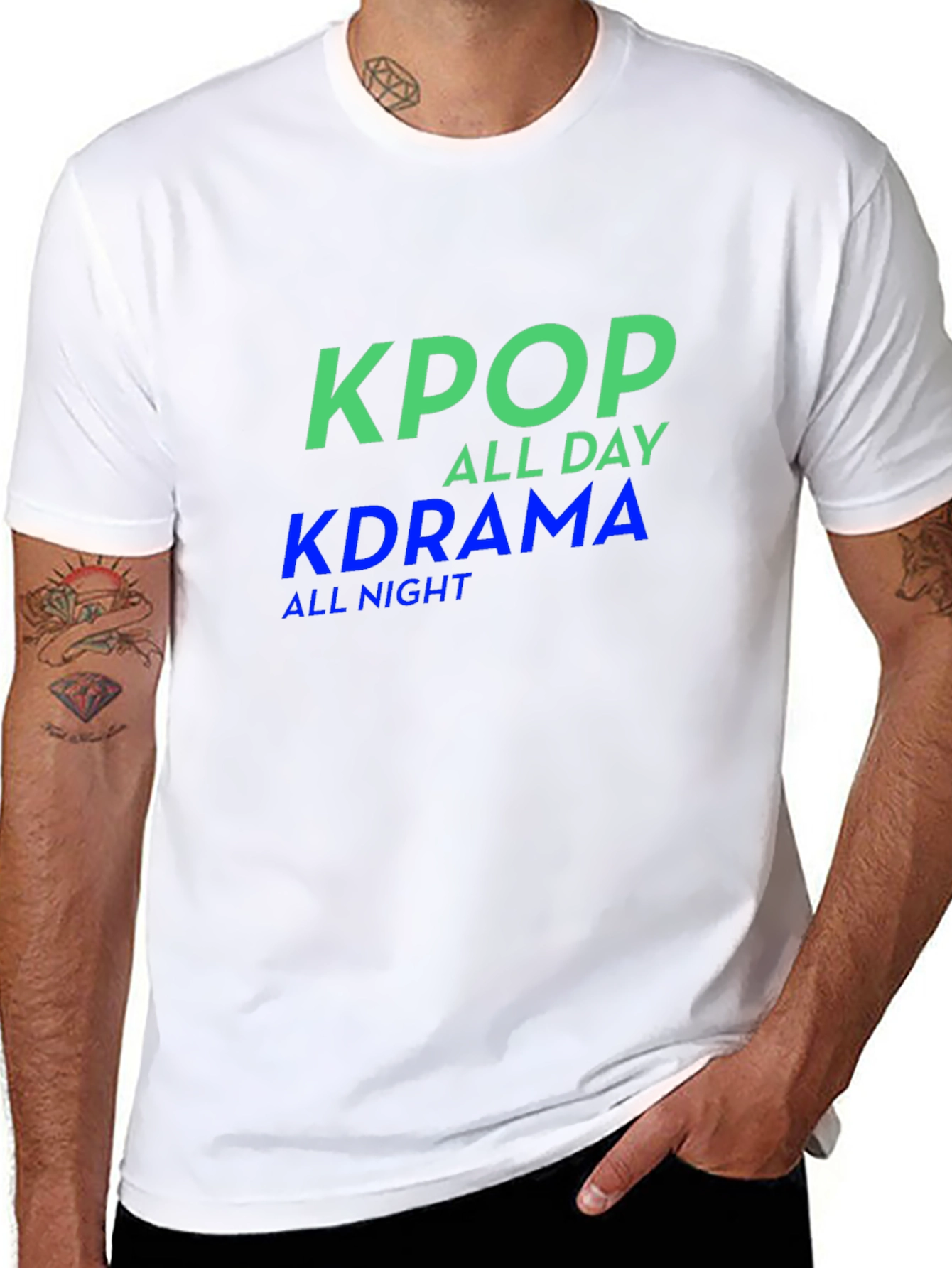 KPop All Day KDrama All Night Graphic T-Shirt