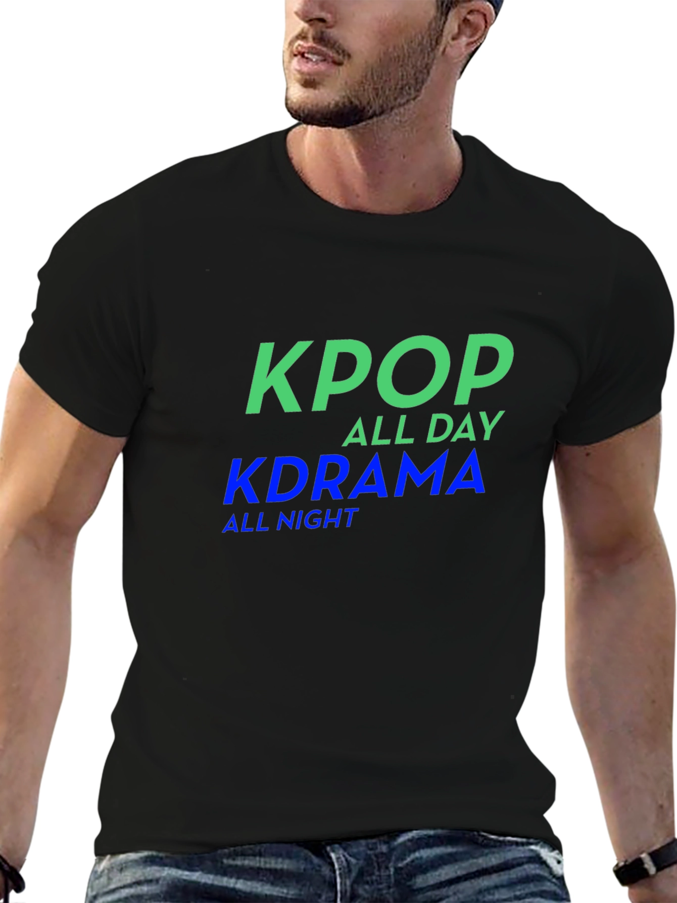 KPop All Day KDrama All Night Graphic T-Shirt