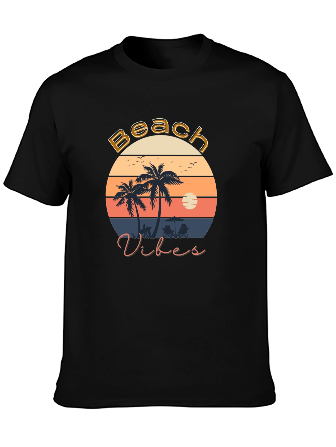 Beach Vibes Graphic Tee - Retro Sunset T-Shirt