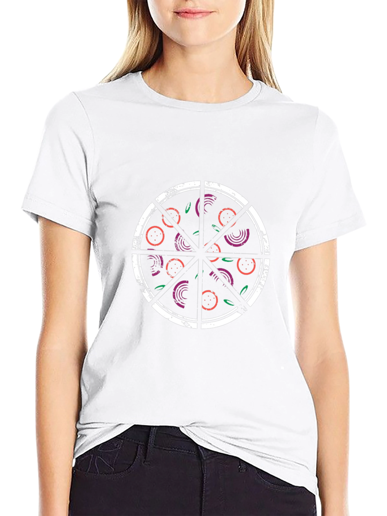 Pizza Slice Graphic Tee - Black Cotton T-Shirt