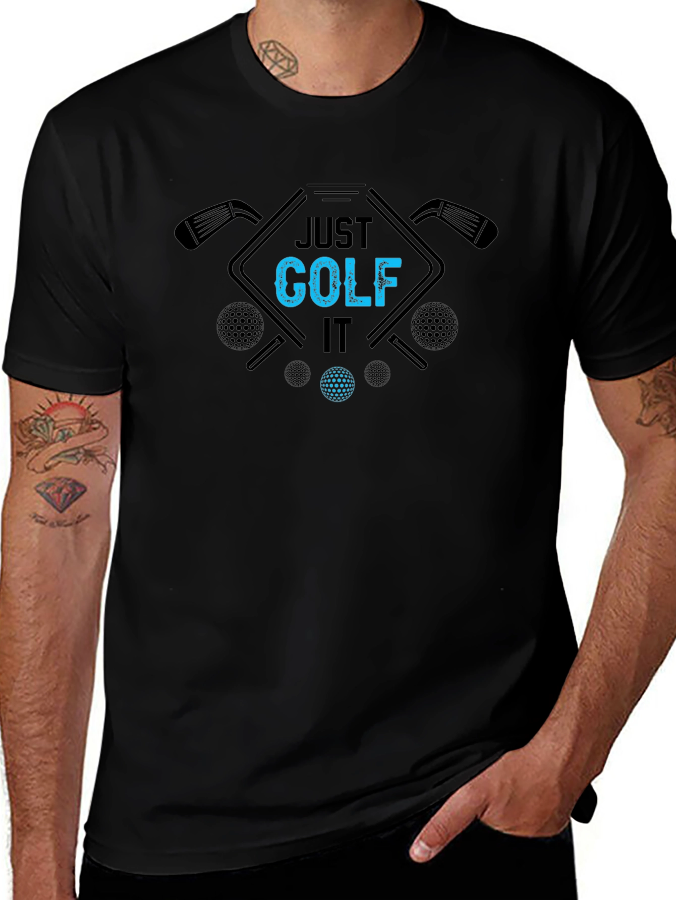 Just Golf It Black Tee
