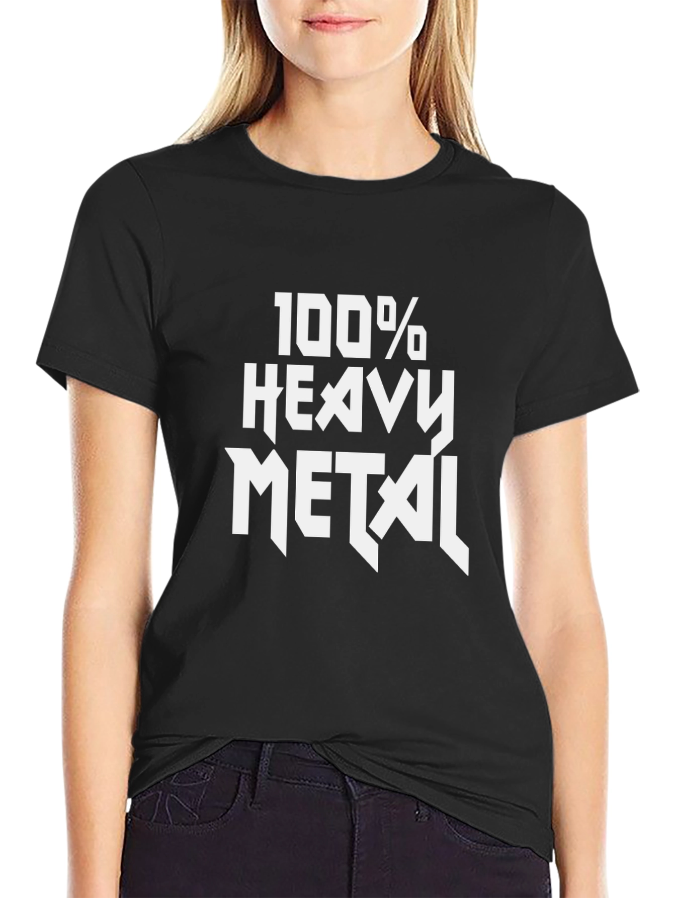 100% Heavy Metal Graphic Tee - Black