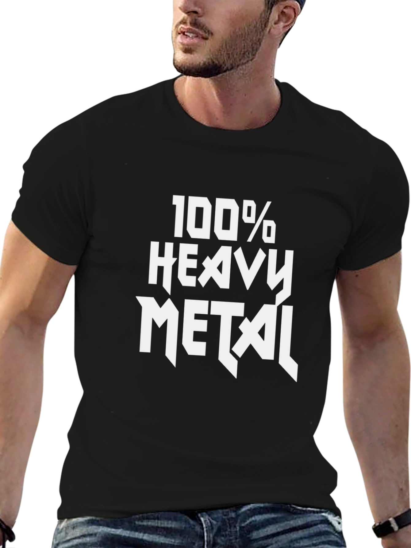 100% Heavy Metal Graphic Tee - Black