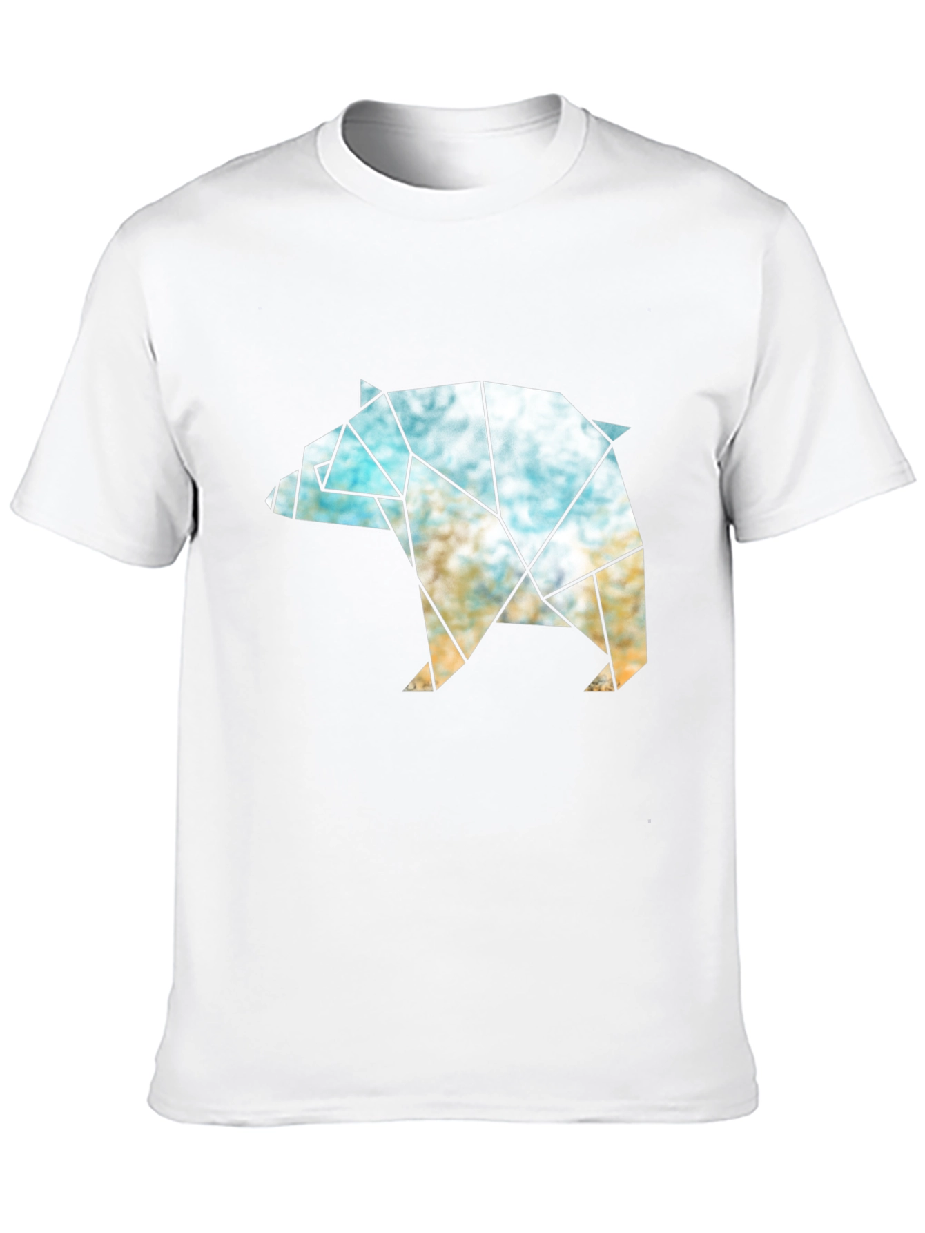 Geometric Bear Graphic T-Shirt - Modern Black Tee