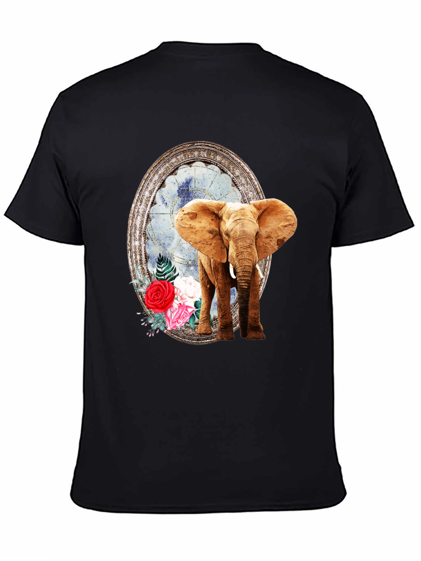 Elephant Floral Frame Graphic T-Shirt