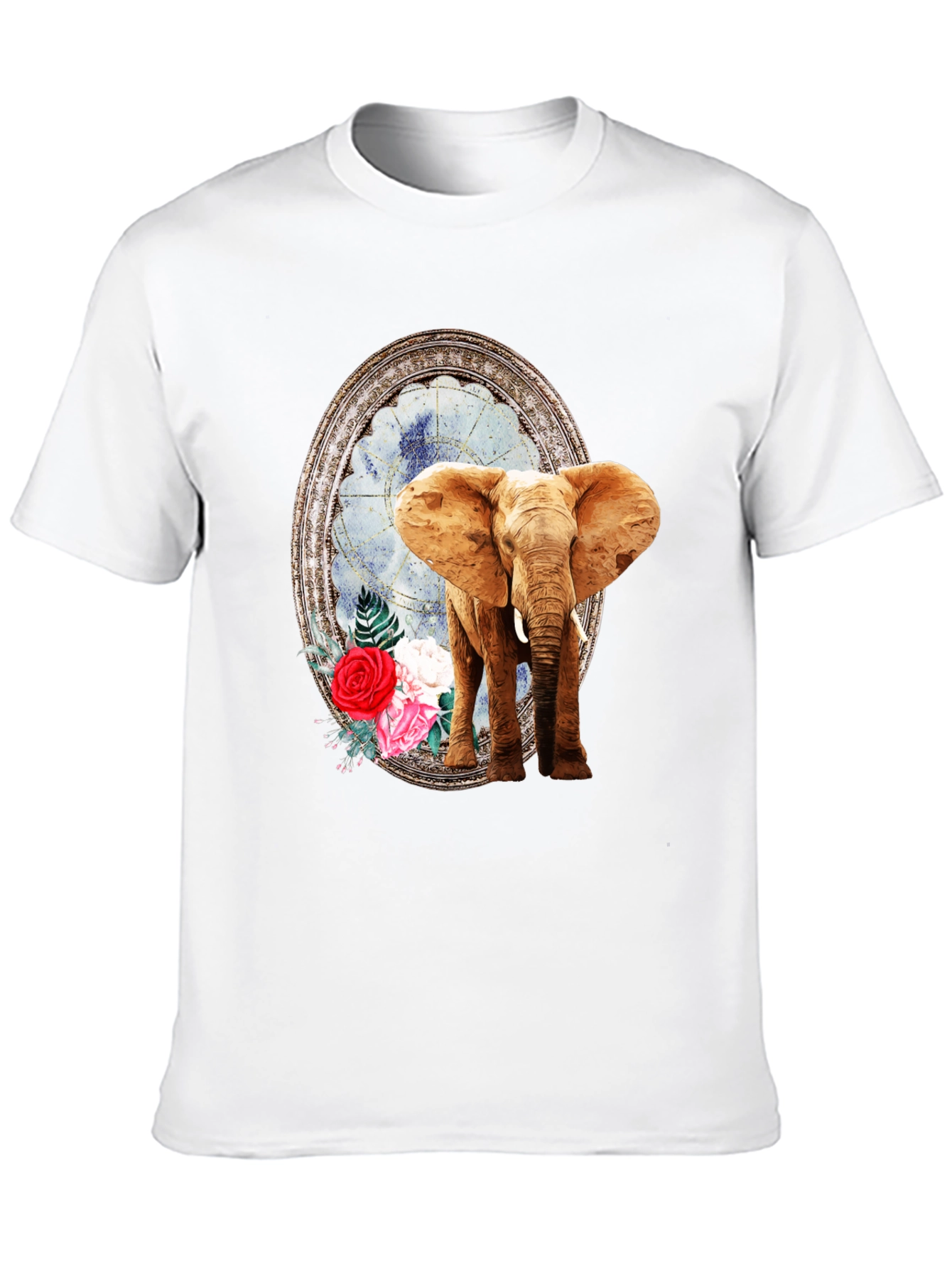 Elephant Floral Frame Graphic T-Shirt