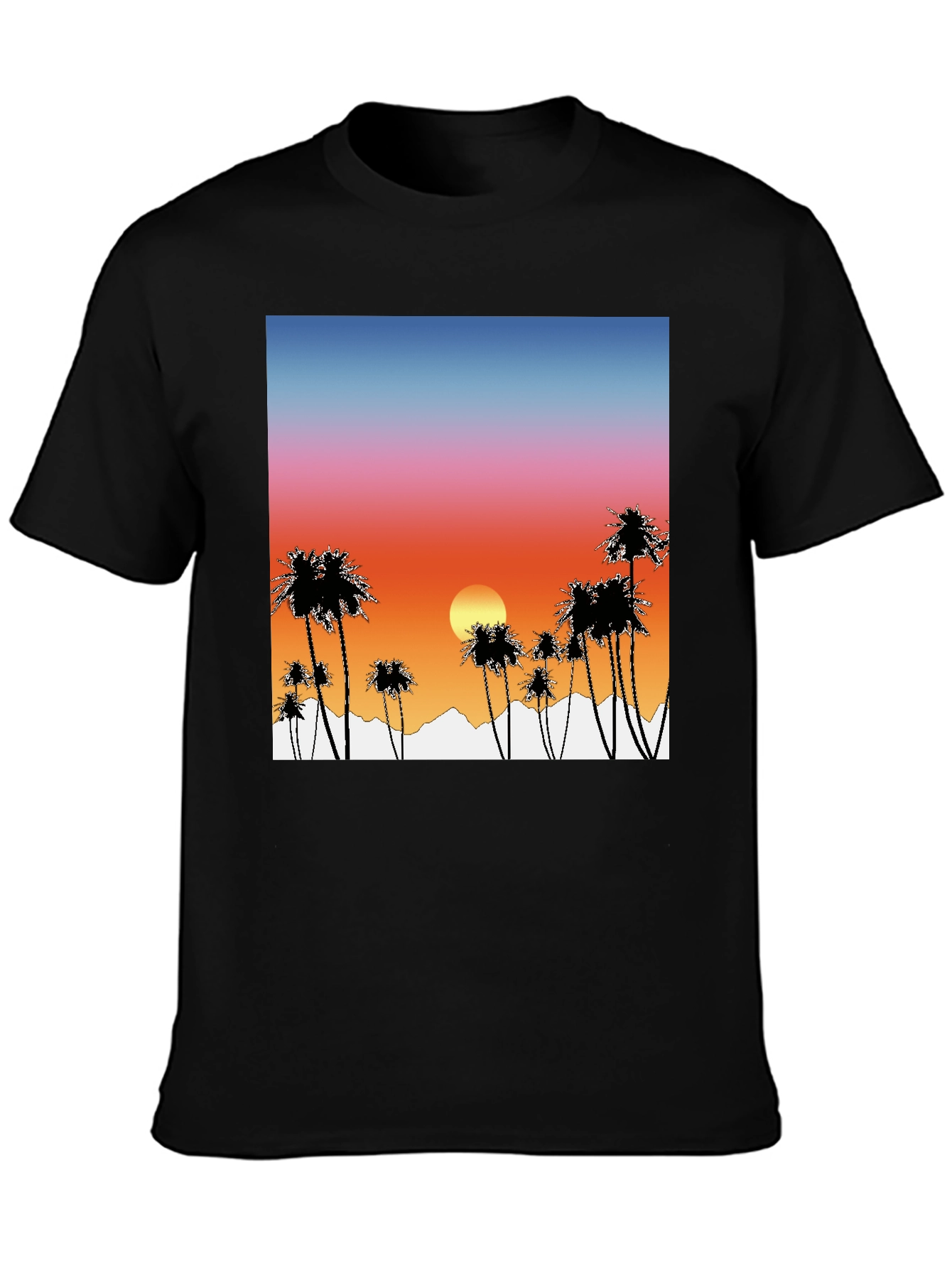 Sunset Palm Tree Graphic T-Shirt