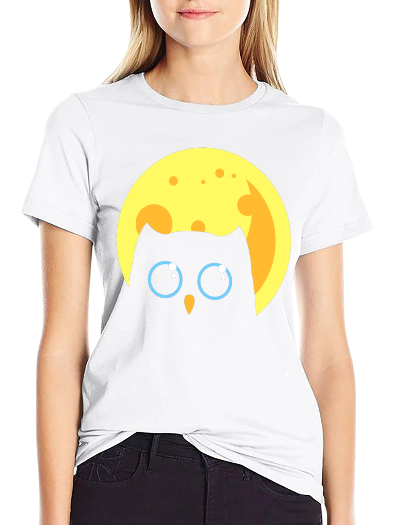Owl in Moon Graphic T-Shirt - Unique Design