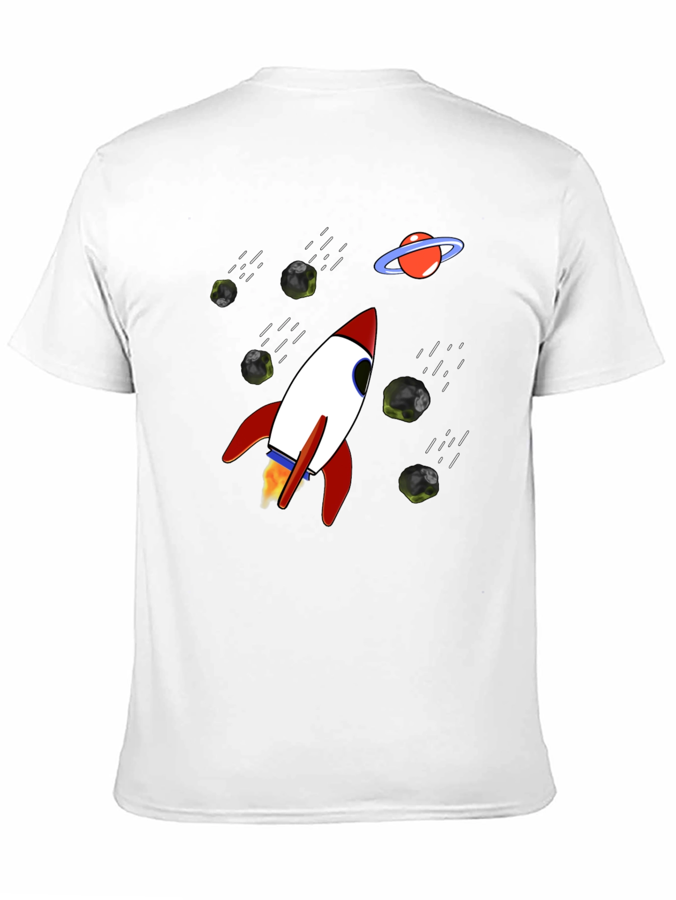 Rocket Space T-Shirt - Black Graphic Tee