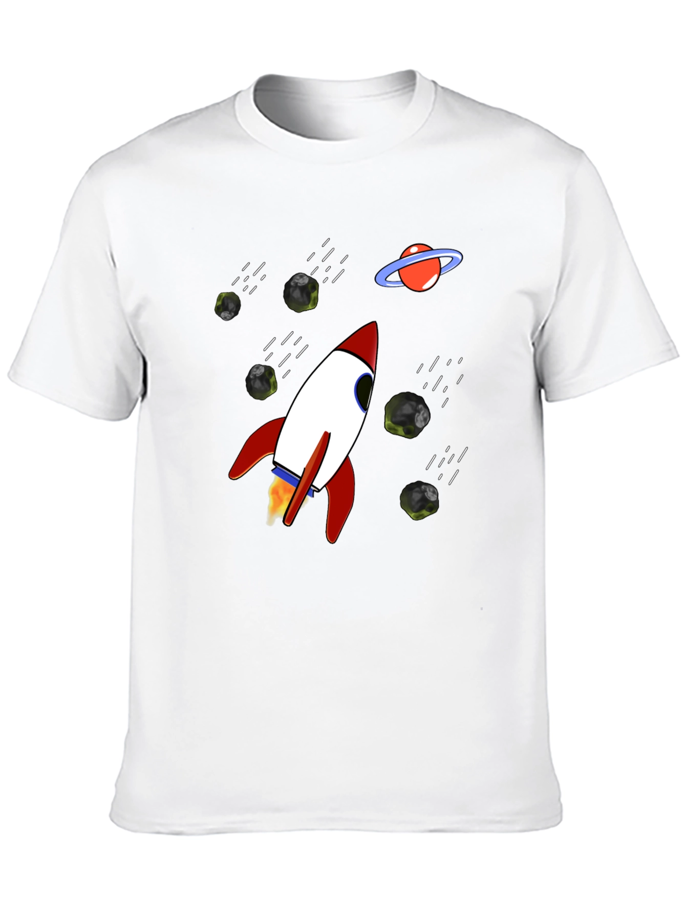 Rocket Space T-Shirt - Black Graphic Tee