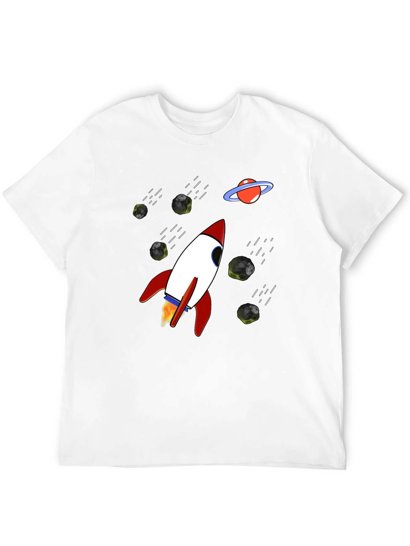 Rocket Space T-Shirt - Black Graphic Tee