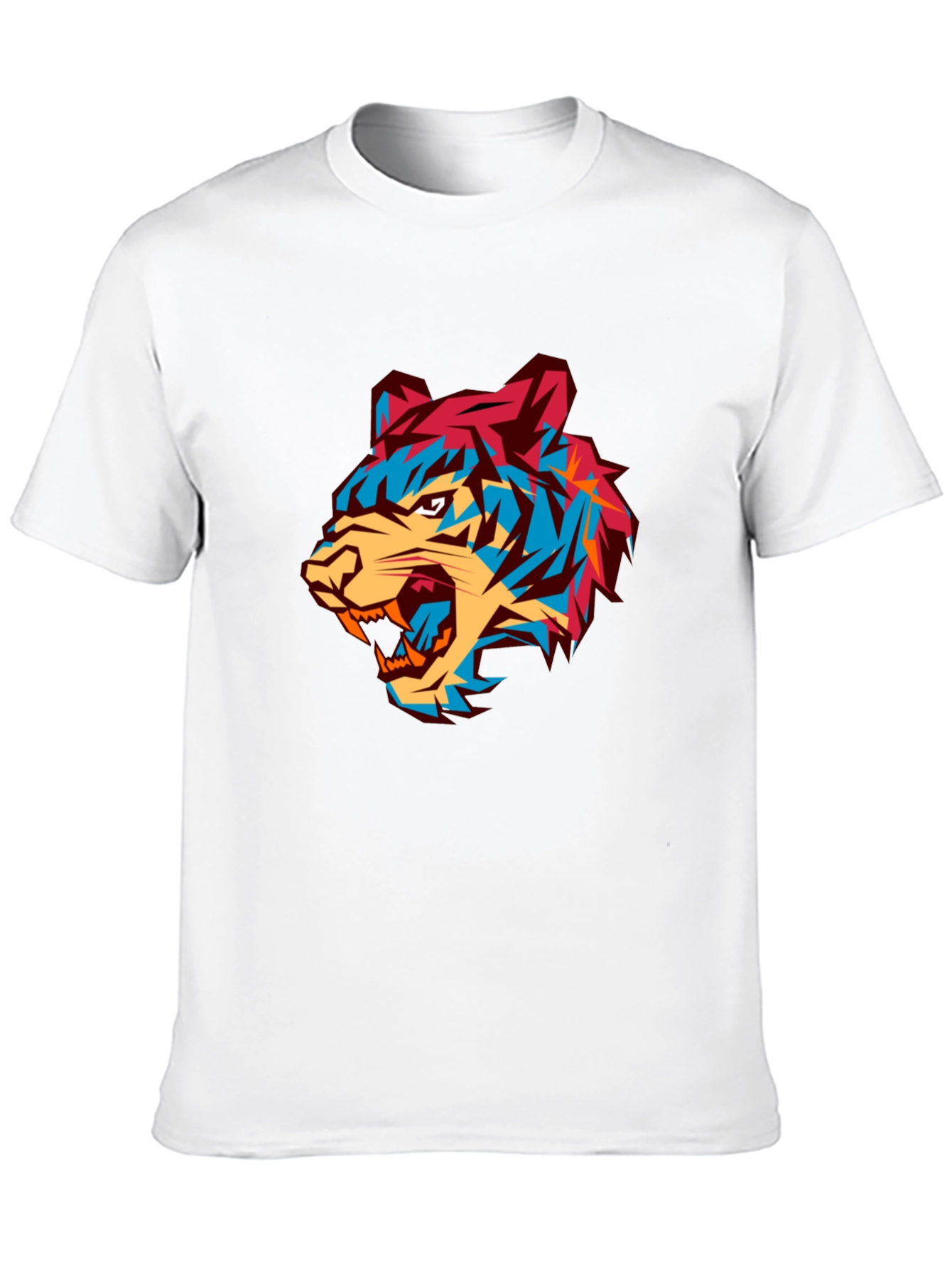 Bold Graphic Tiger Tee - Modern Mens Black T-Shirt