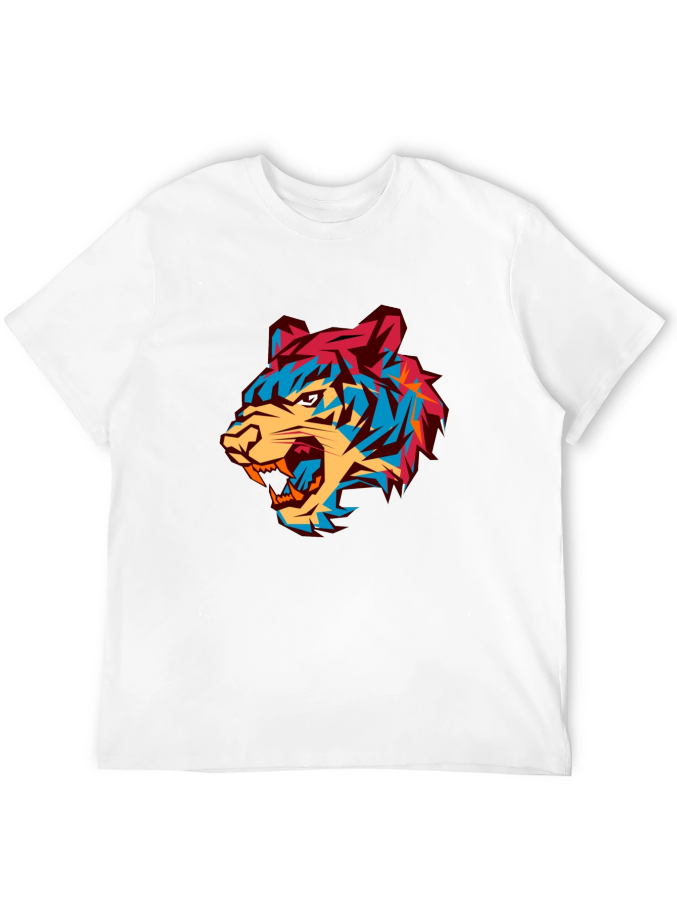 Bold Graphic Tiger Tee - Modern Mens Black T-Shirt