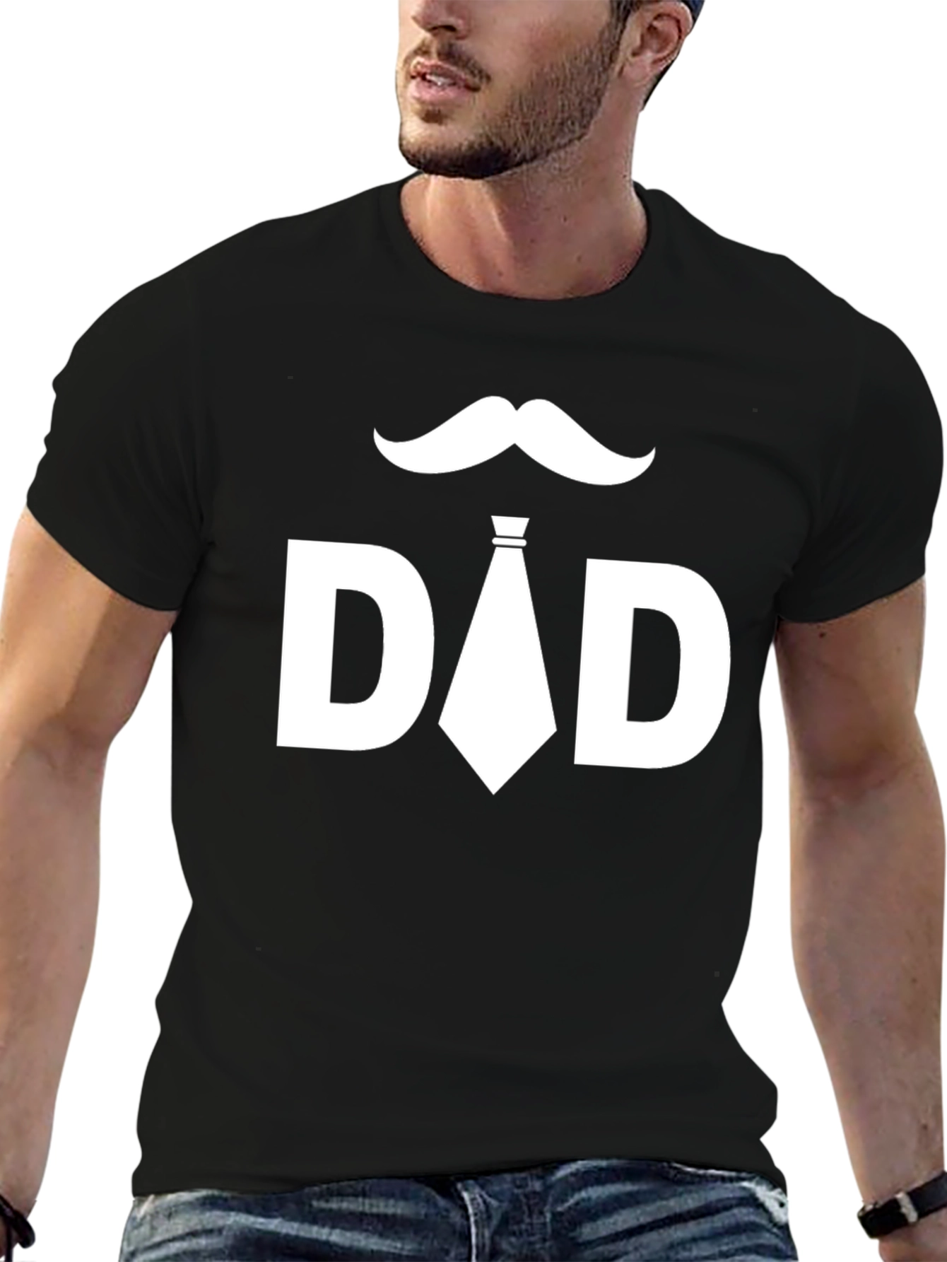 Dad Mustache Tie Graphic T-Shirt