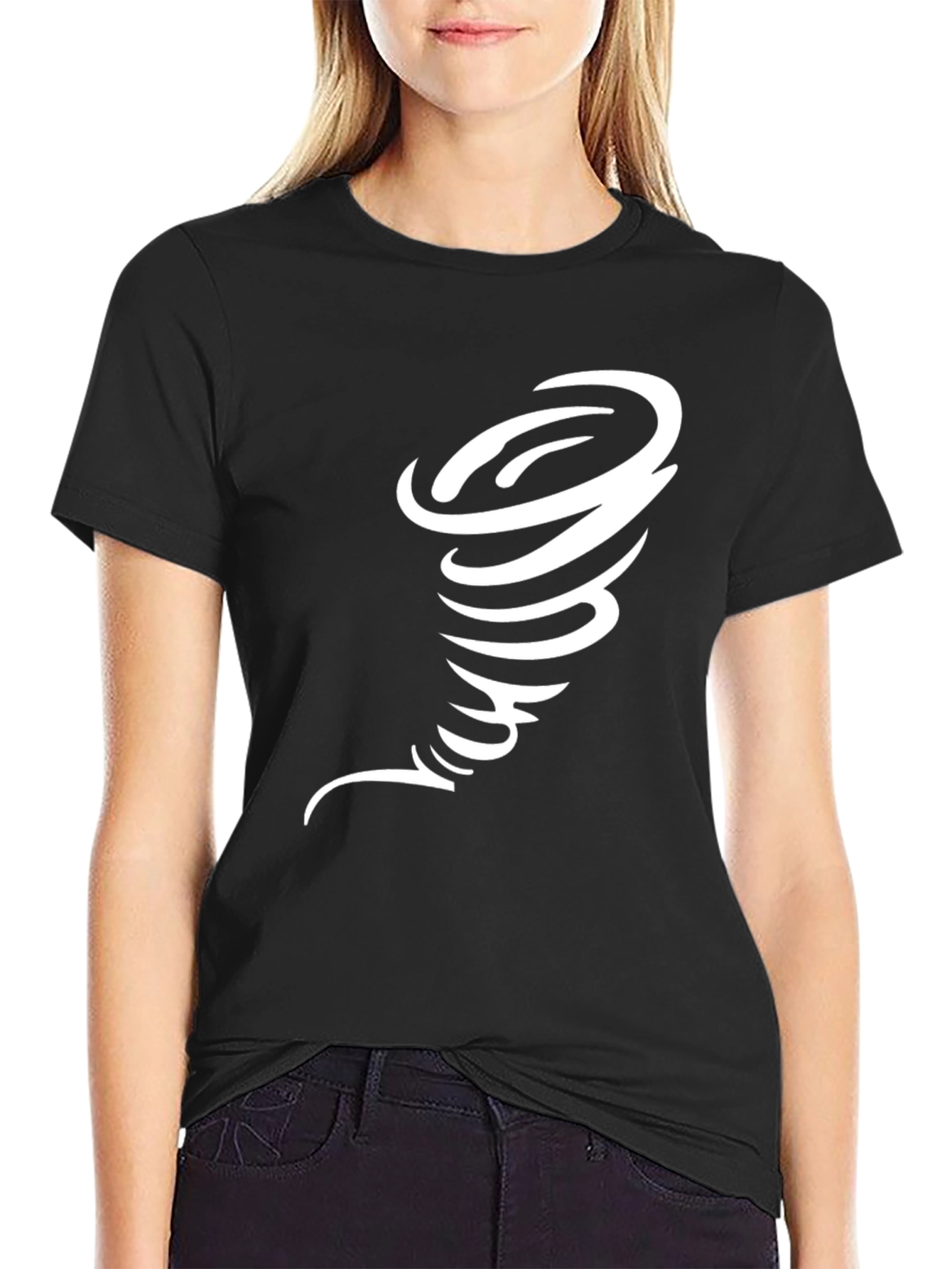 Tornado Graphic Print Black T-Shirt