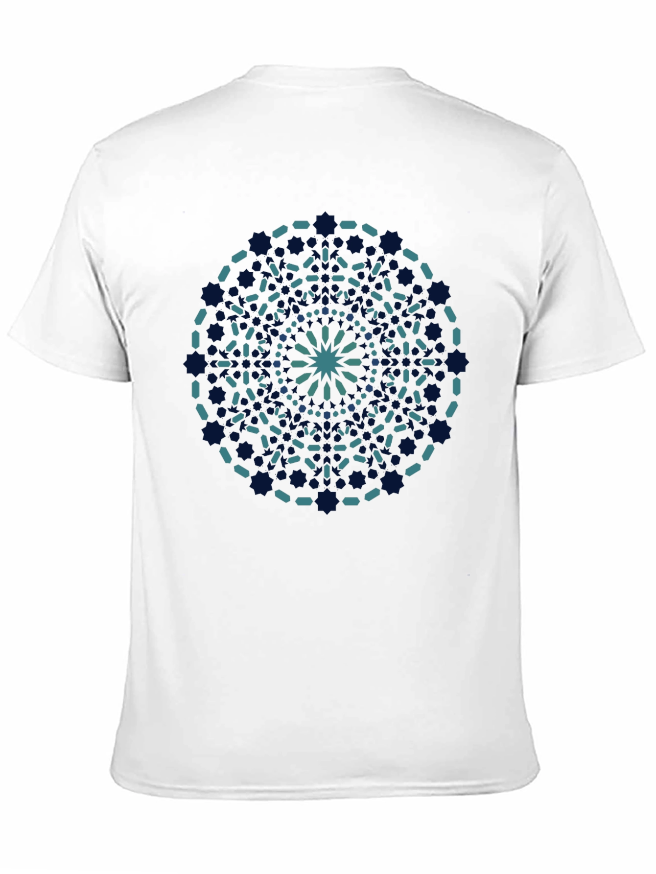 Geometric Mandala Print Black T-Shirt