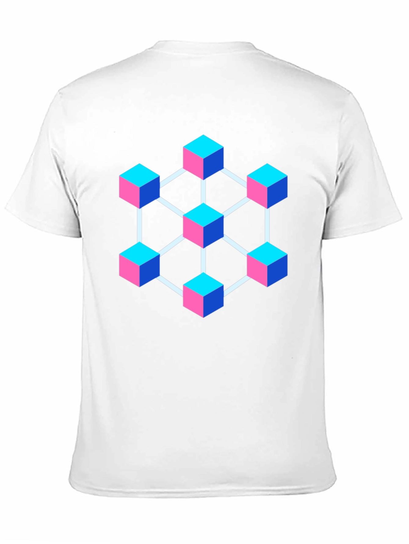 Abstract Cube Network Graphic T-Shirt - Black