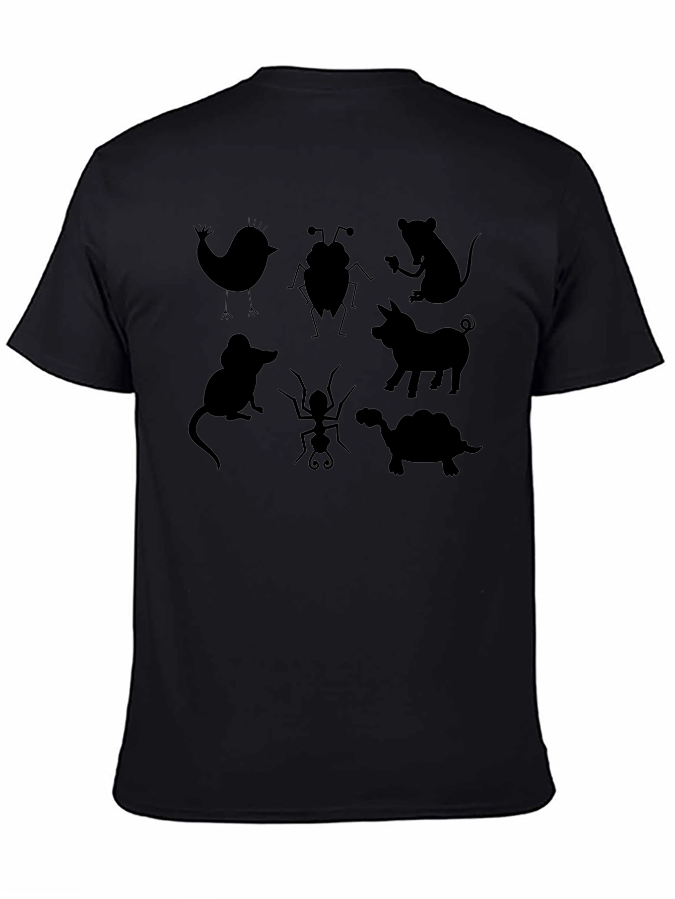 Animal Silhouettes Black T-Shirt