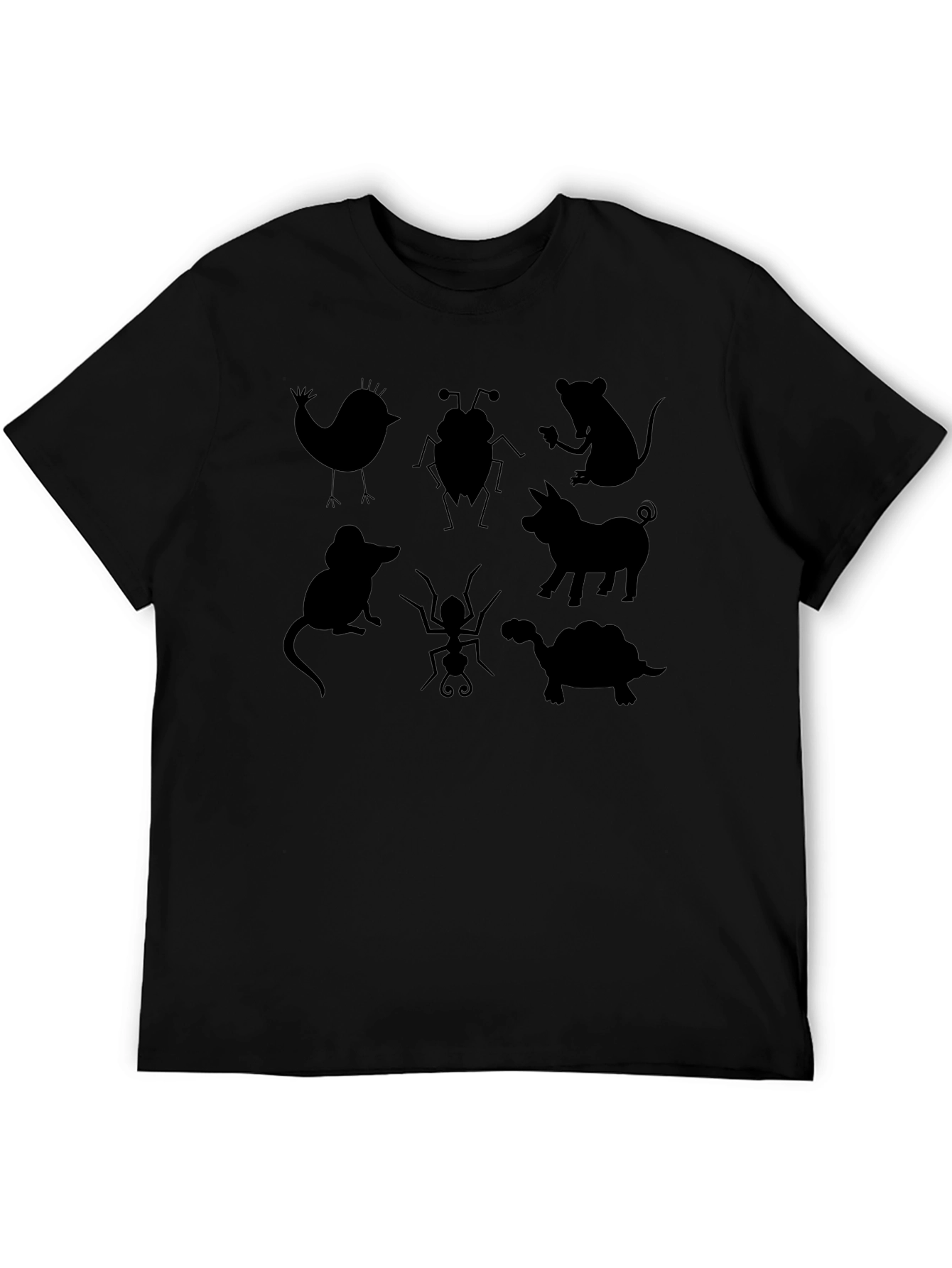 Animal Silhouettes Black T-Shirt