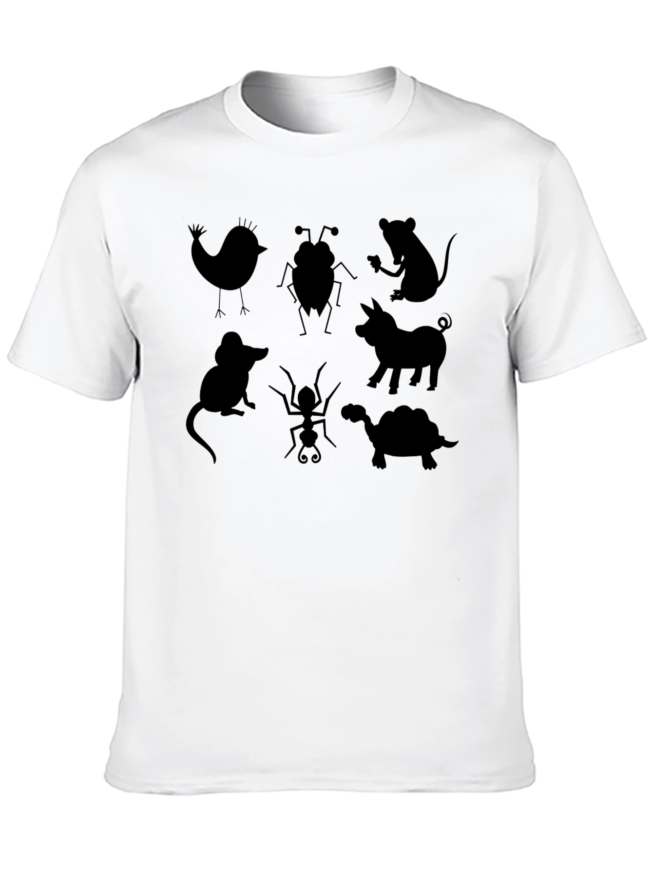 Animal Silhouettes Black T-Shirt