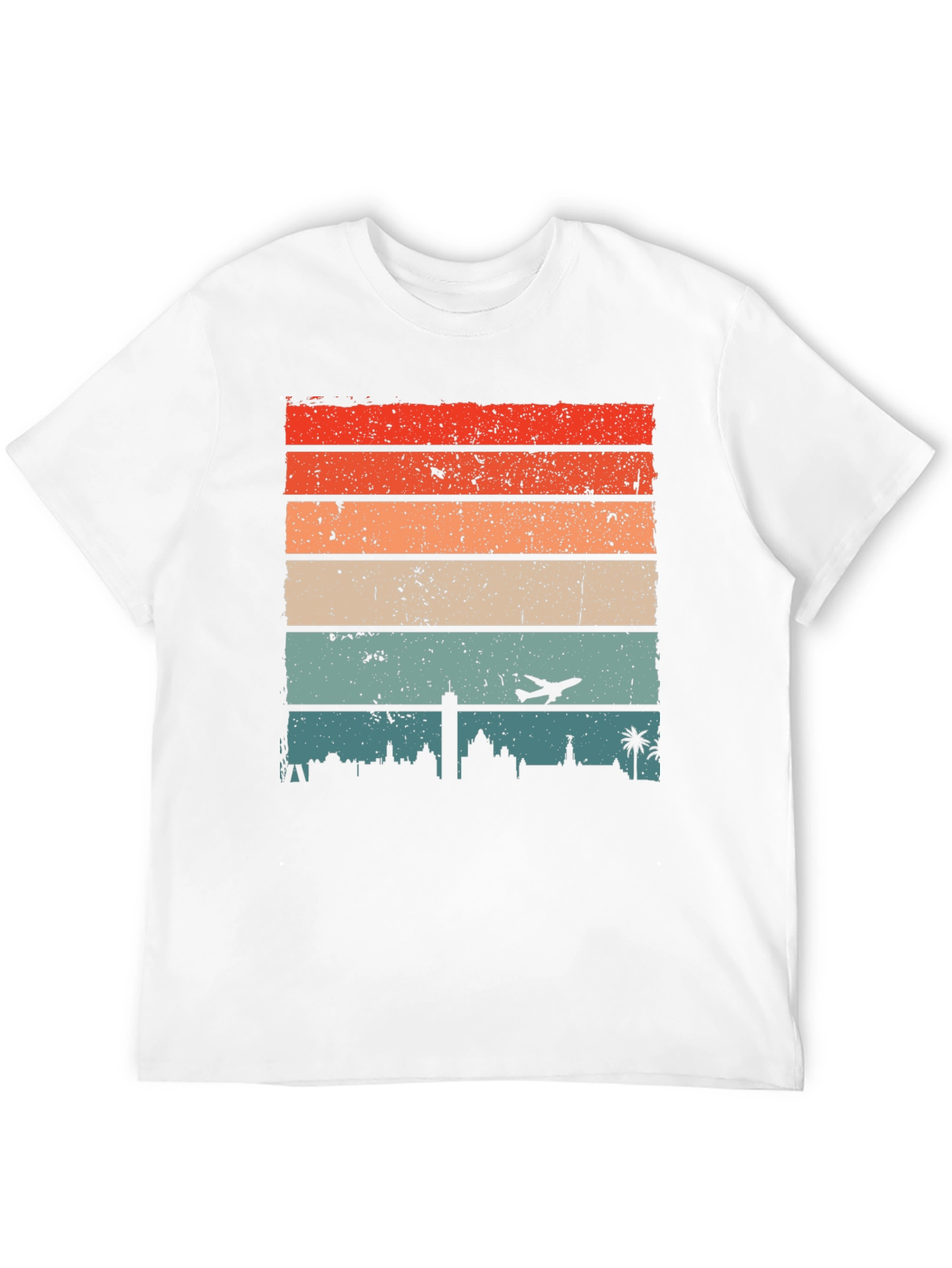 Retro Cityscape Airplane T-Shirt