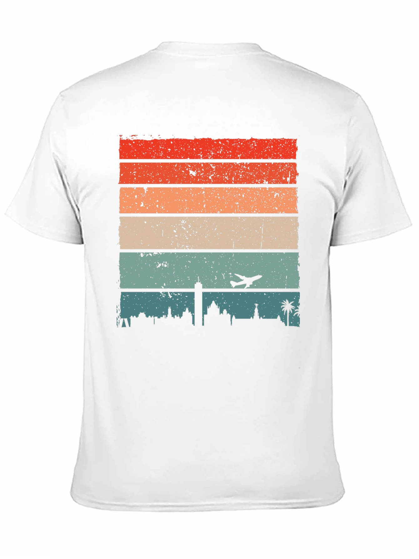 Retro Cityscape Airplane T-Shirt